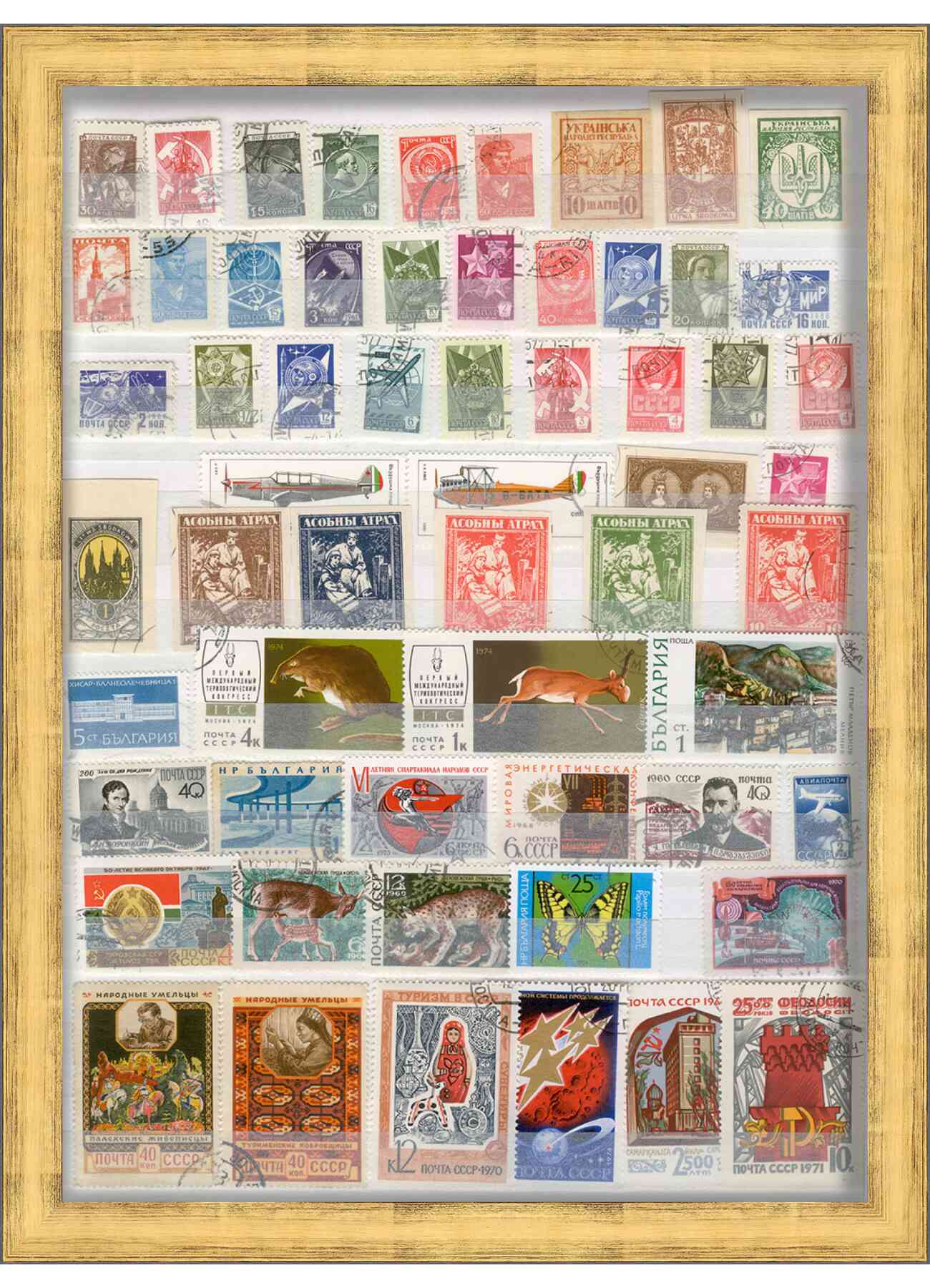 Shadow Box 1.5" Depth Gold Picture Frame - UV Acrylic, Backing, Hanging Hardware