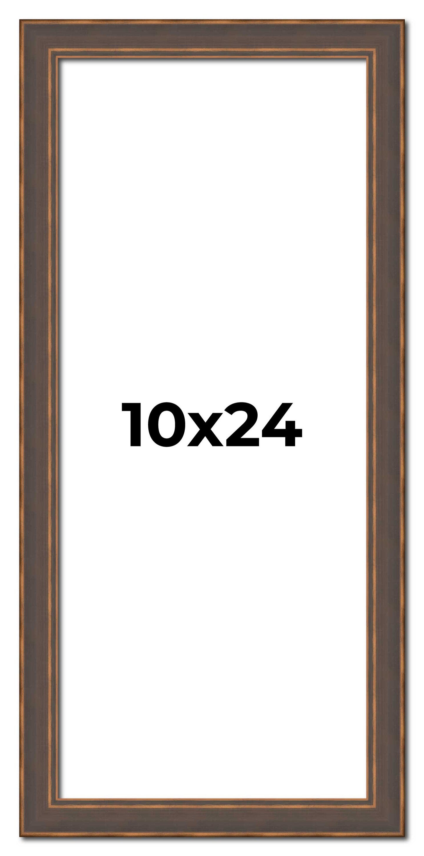 10x24 Elegant Picture Frame with UV-Resistant Acrylic &#x26; Acid Free Backing, Available in 2 Finishes - Brown and Silver