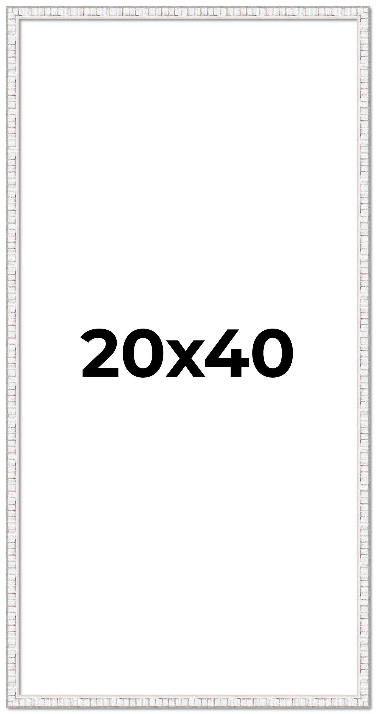 Panoramic Textured White Picture Frame - UV Acrylic, Foam Board Backing, Hanging Hardware