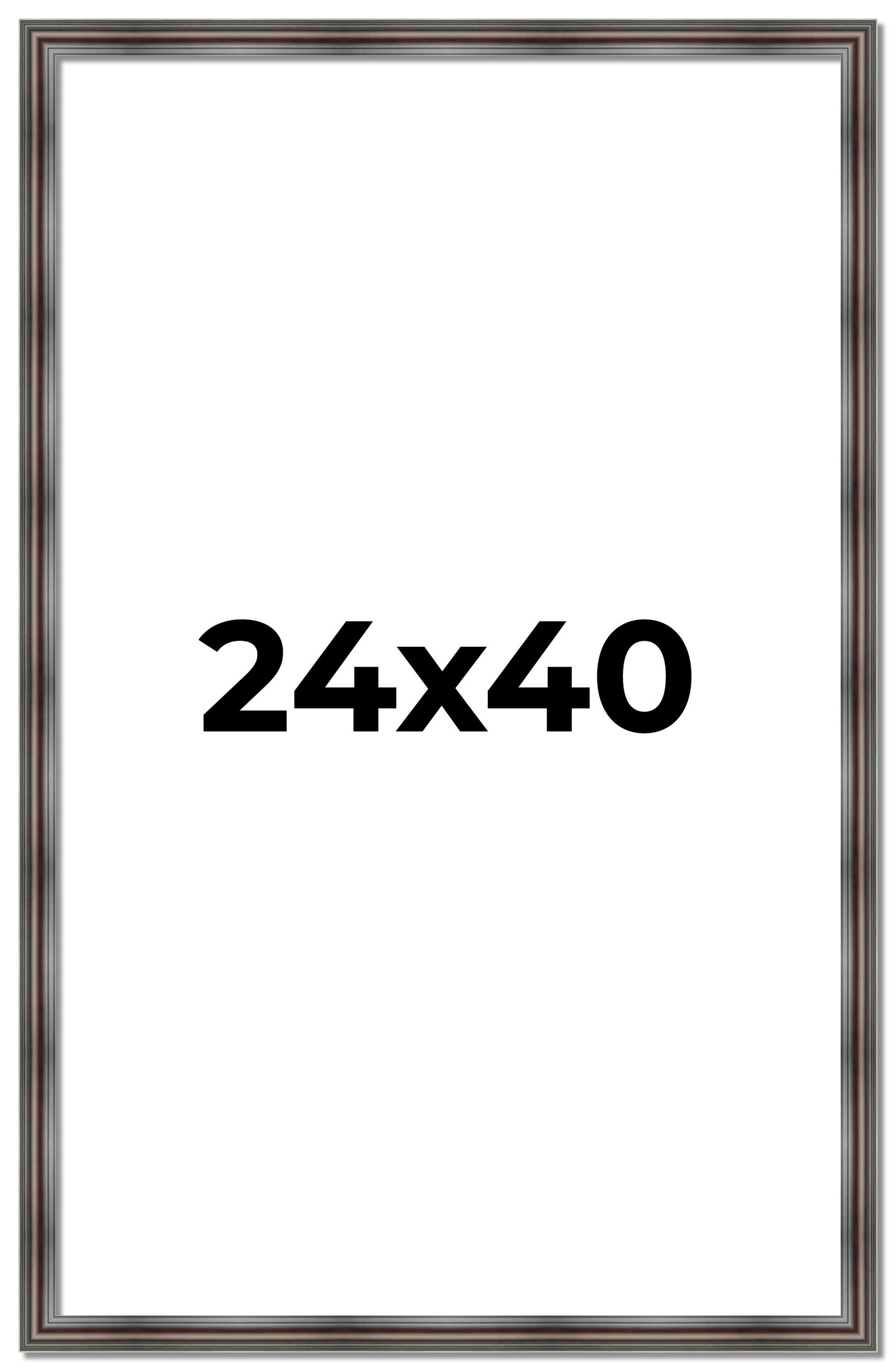 24x40 Shadow Box 1.75" Deep Brown Picture Frame - UV Acrylic, Foam Board Backing, Hanging Hardware
