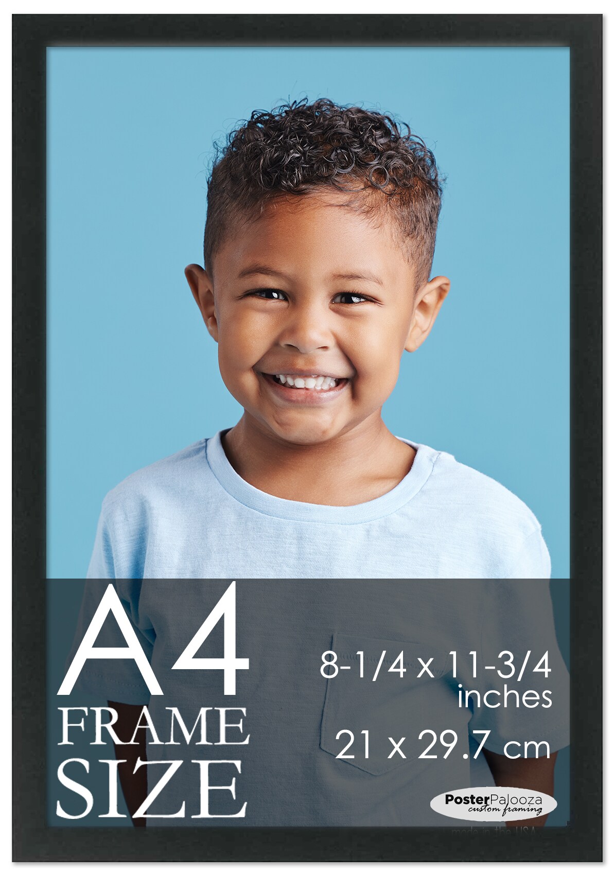 A4 Frame Black Modern Minimalist 8.25x11.75 Frame - Wood A4 Picture Frame, UV Acrylic