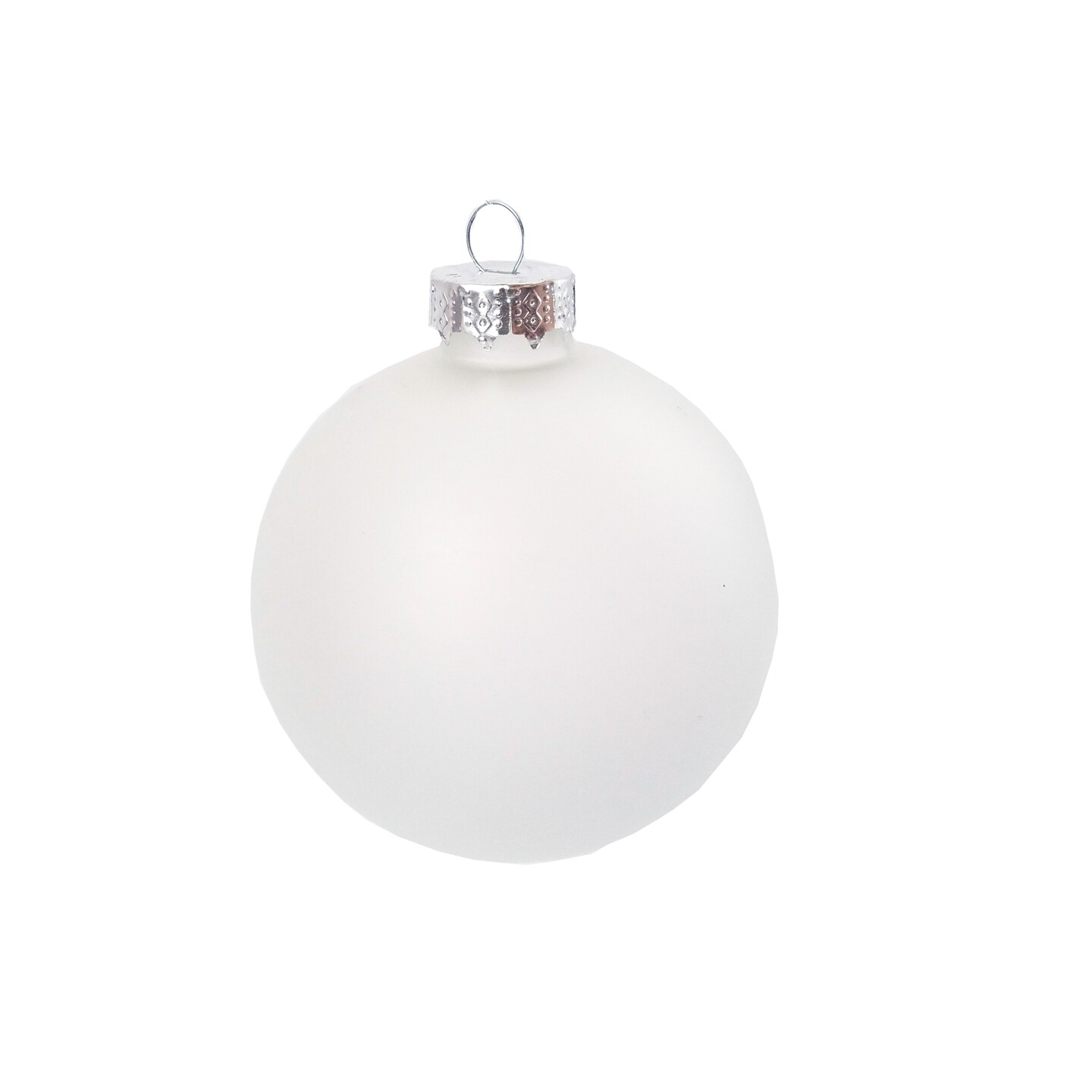 Whitehurst 6ct Snow White Matte Glass Christmas Ornament -4&#x22; (100mm)