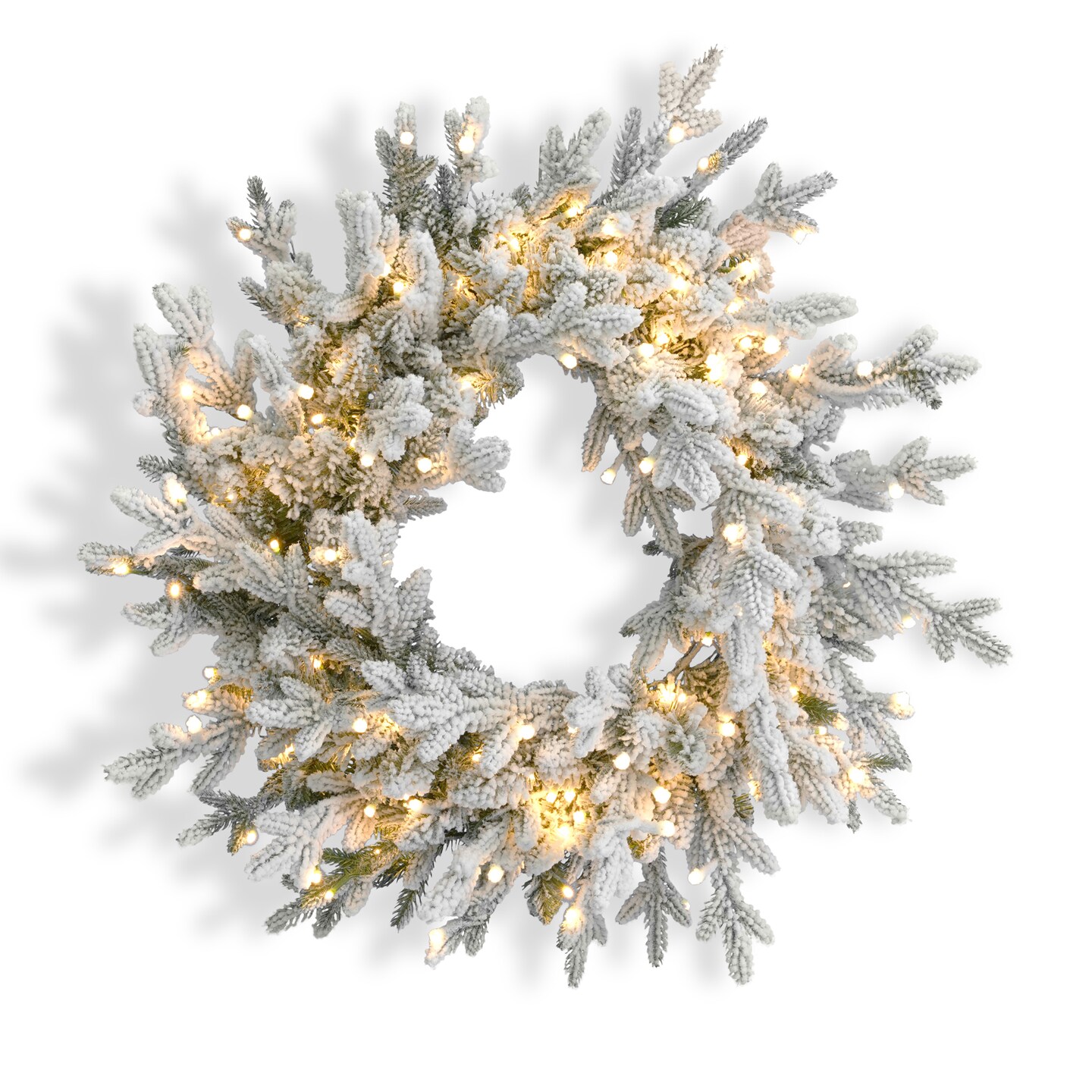 Christmas Dandan Flocked Pine Wreath