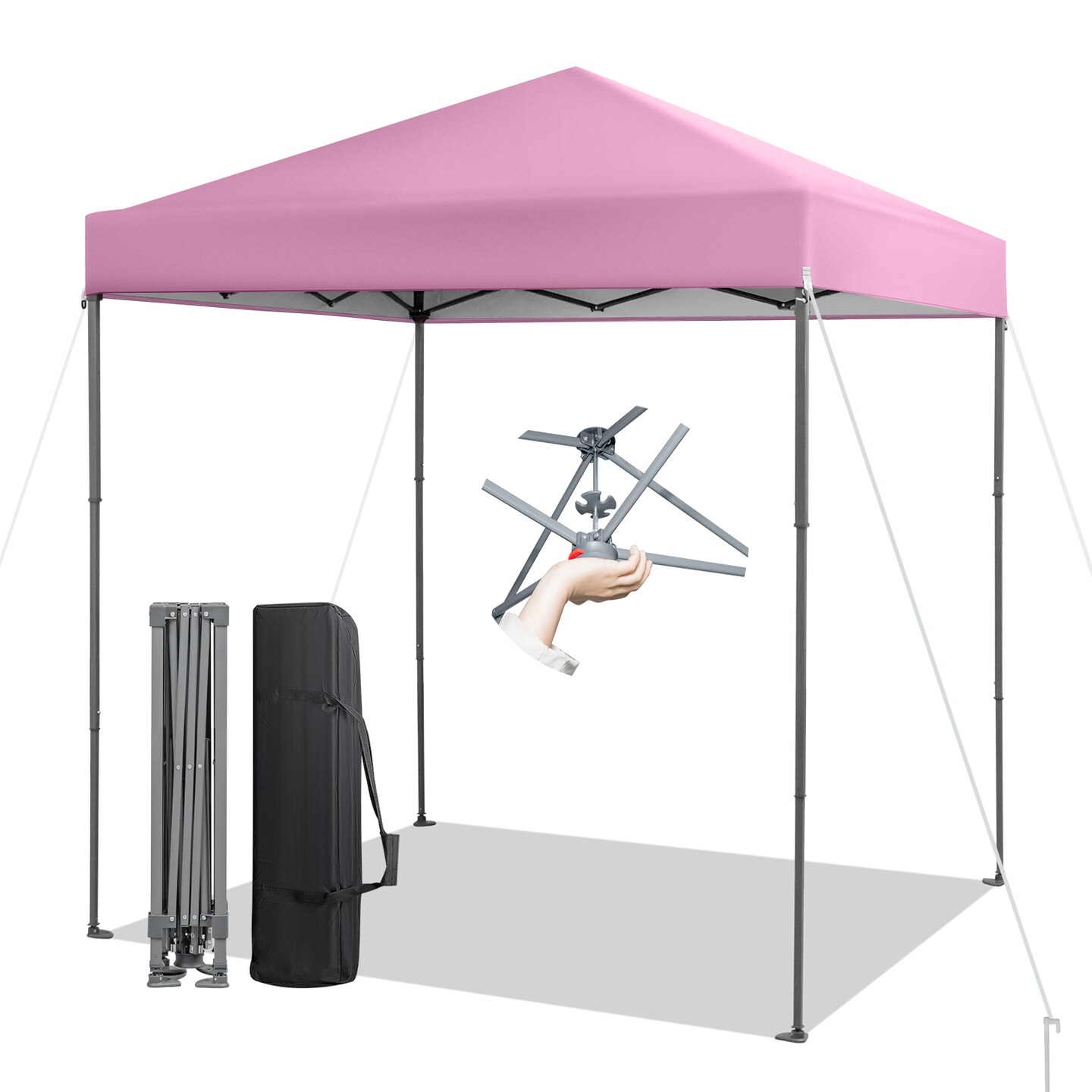 6.6x6.6 Ft Portable Pop Up Canopy Tent with Carry Bag Quick Setup Outdoor Shelter with UV Protection