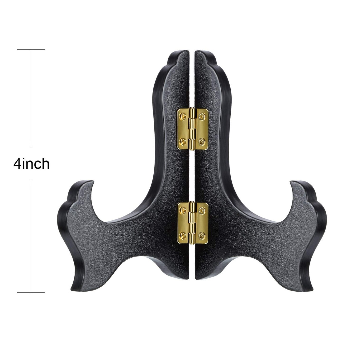 4 Packs Wooden Display Stand Decorative Plate Stands for Display Picture Frame Holder Easels(Black,4 Inch)