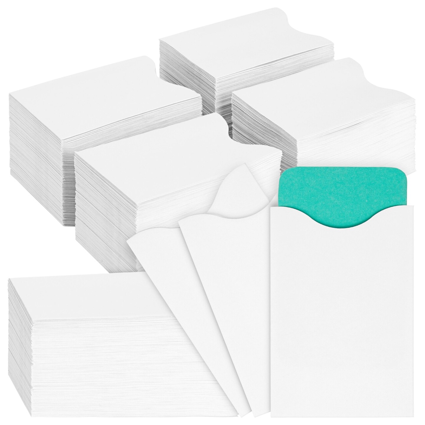 500-Pack Key Card Envelopes Sleeves, White, Blank Hotel, Motel Cover Holders for Business Guests, Bulk Protector Packets for ID, Credit, Gift Cards (3.5x2.3 in)