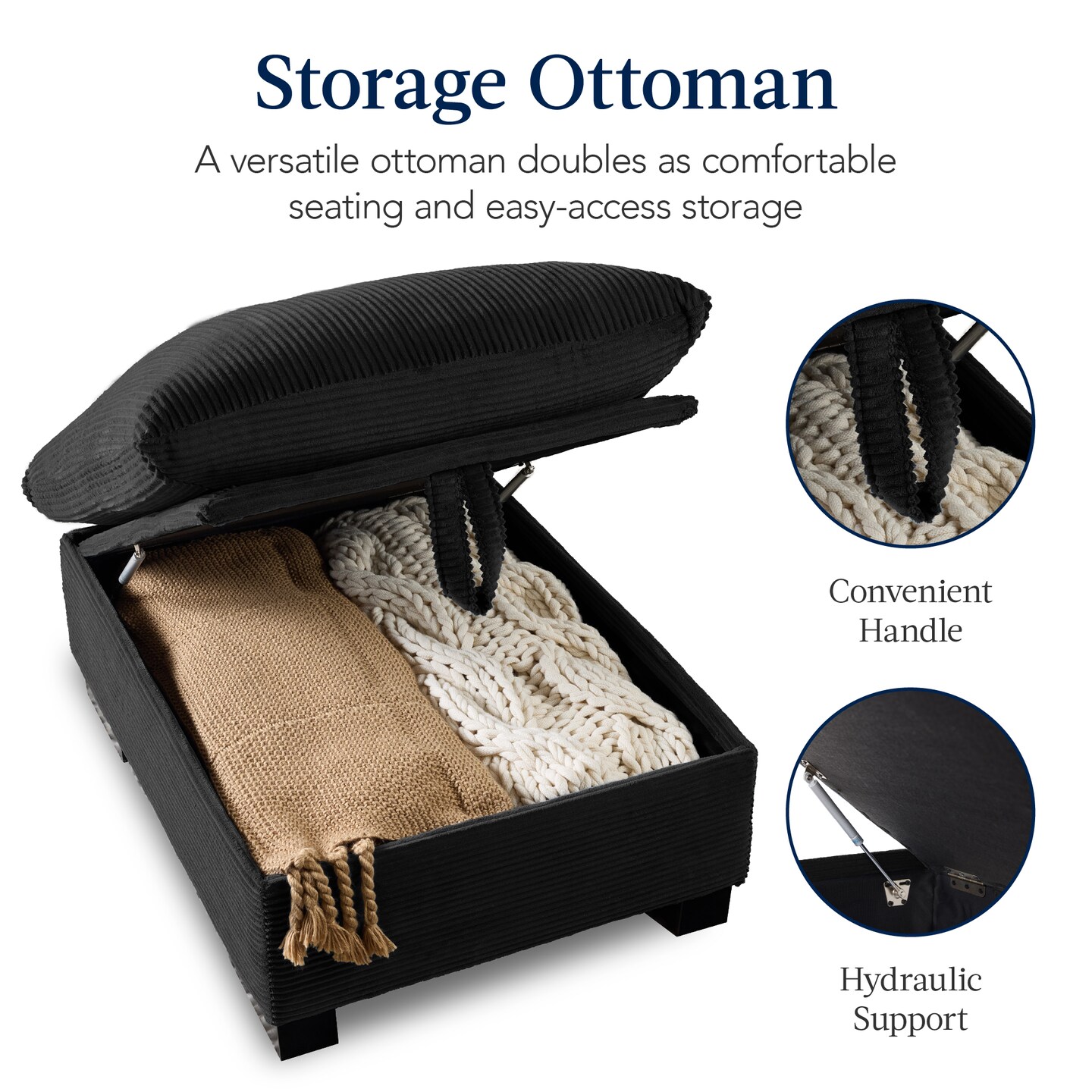 Best Choice Products 82in Modular Sectional Pillowtop Sofa w/ Ottoman & Storage