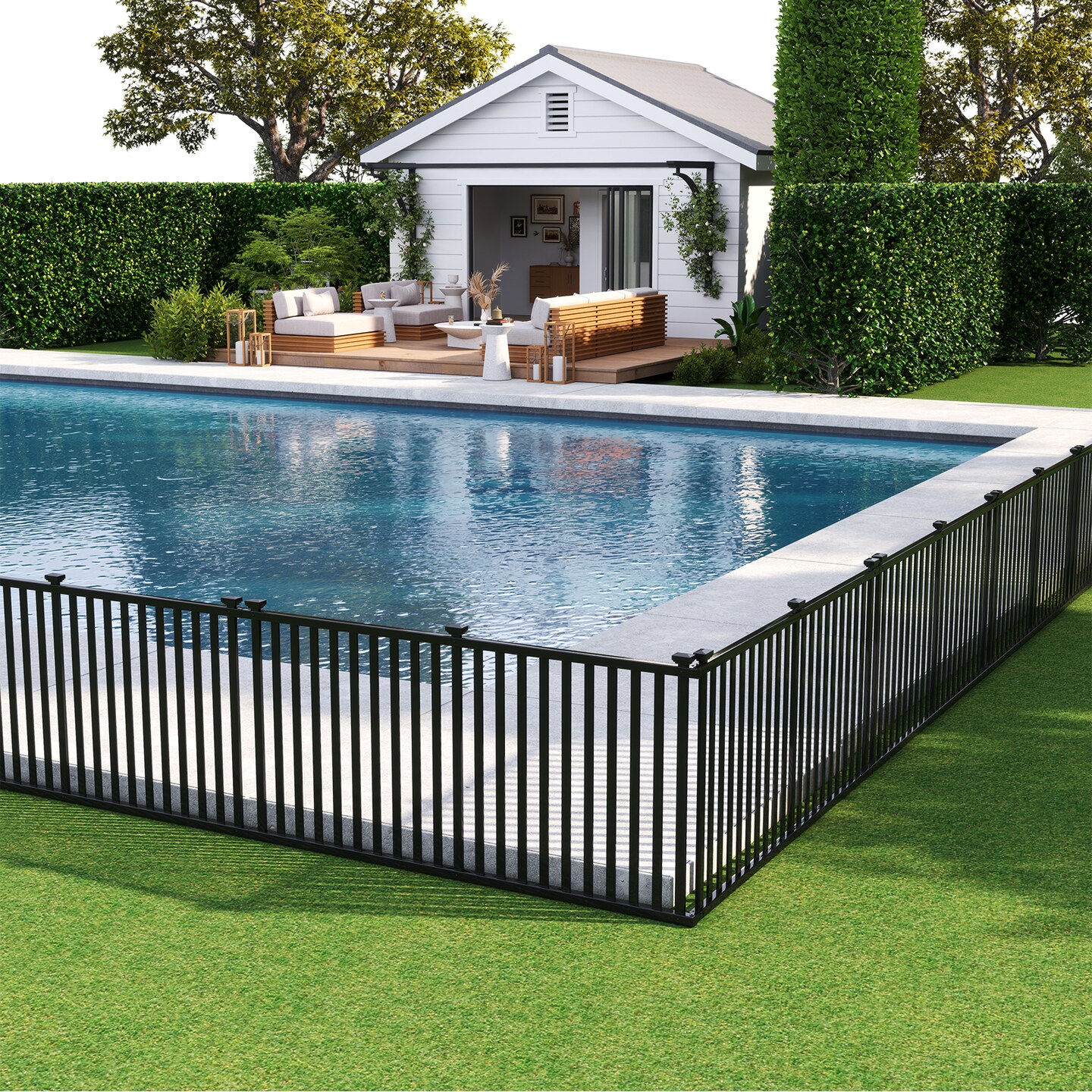 80" Wide Each Adjustable Black PVC 2 Panels Fence Dig-Free Outdoor Garden Border Stakes