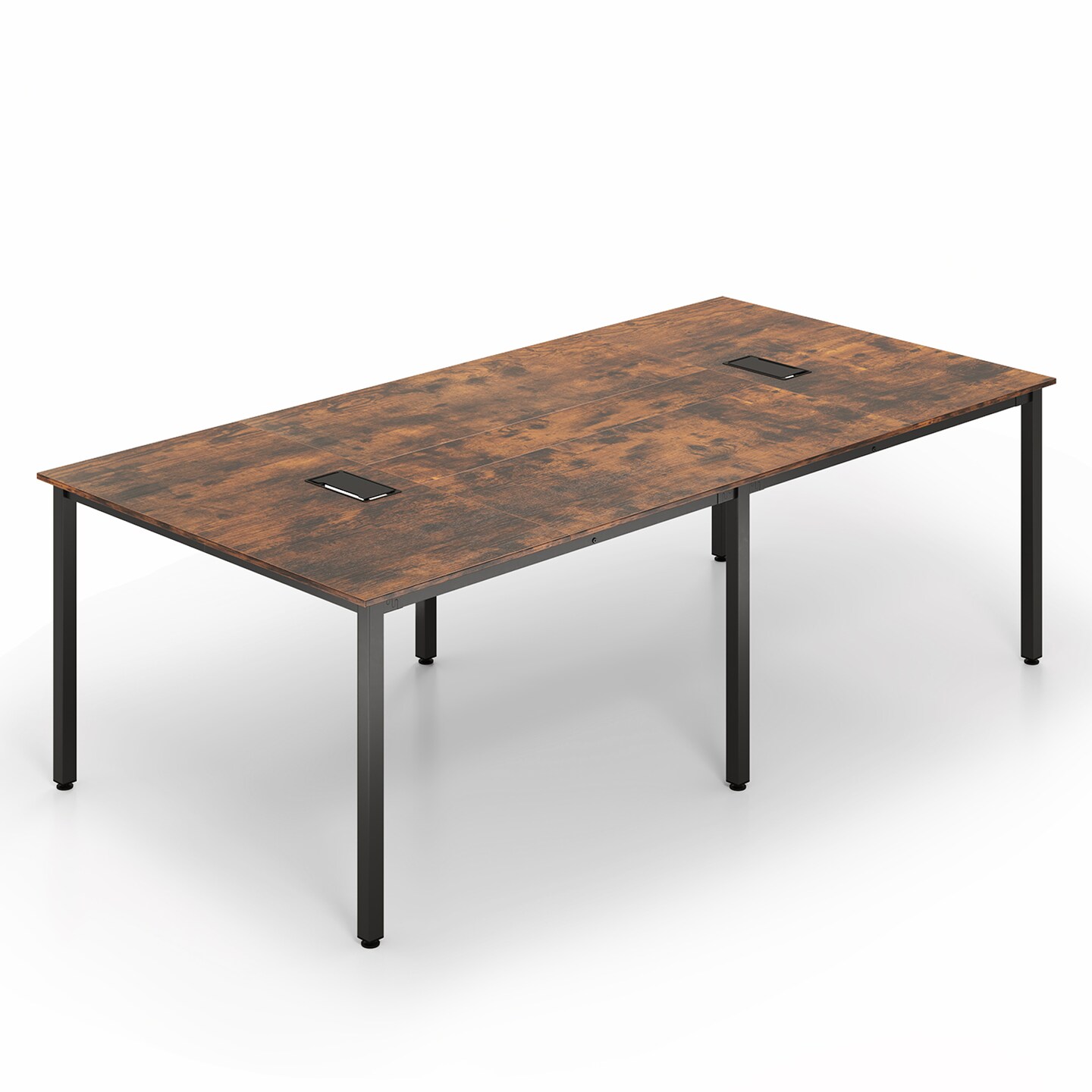 Conference Table with Metal Frame, Cable Grommets and Adjustable Feet