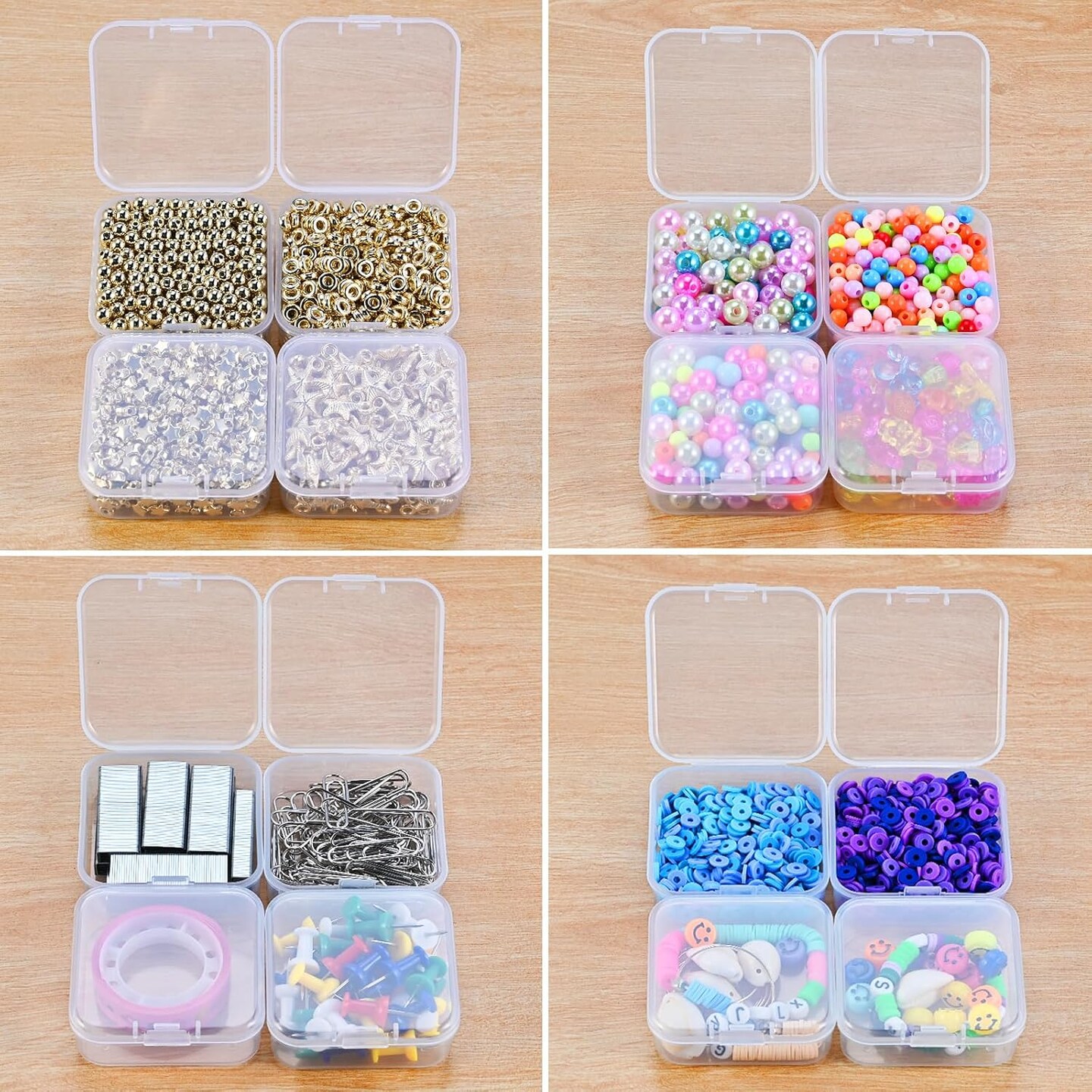 36PCS Organizer Boxes – Small Rectangle Plastic Storage Containers for Clay Beads, Bracelet Making, DIY Jewelry, Crafts & Nail Art Supplies