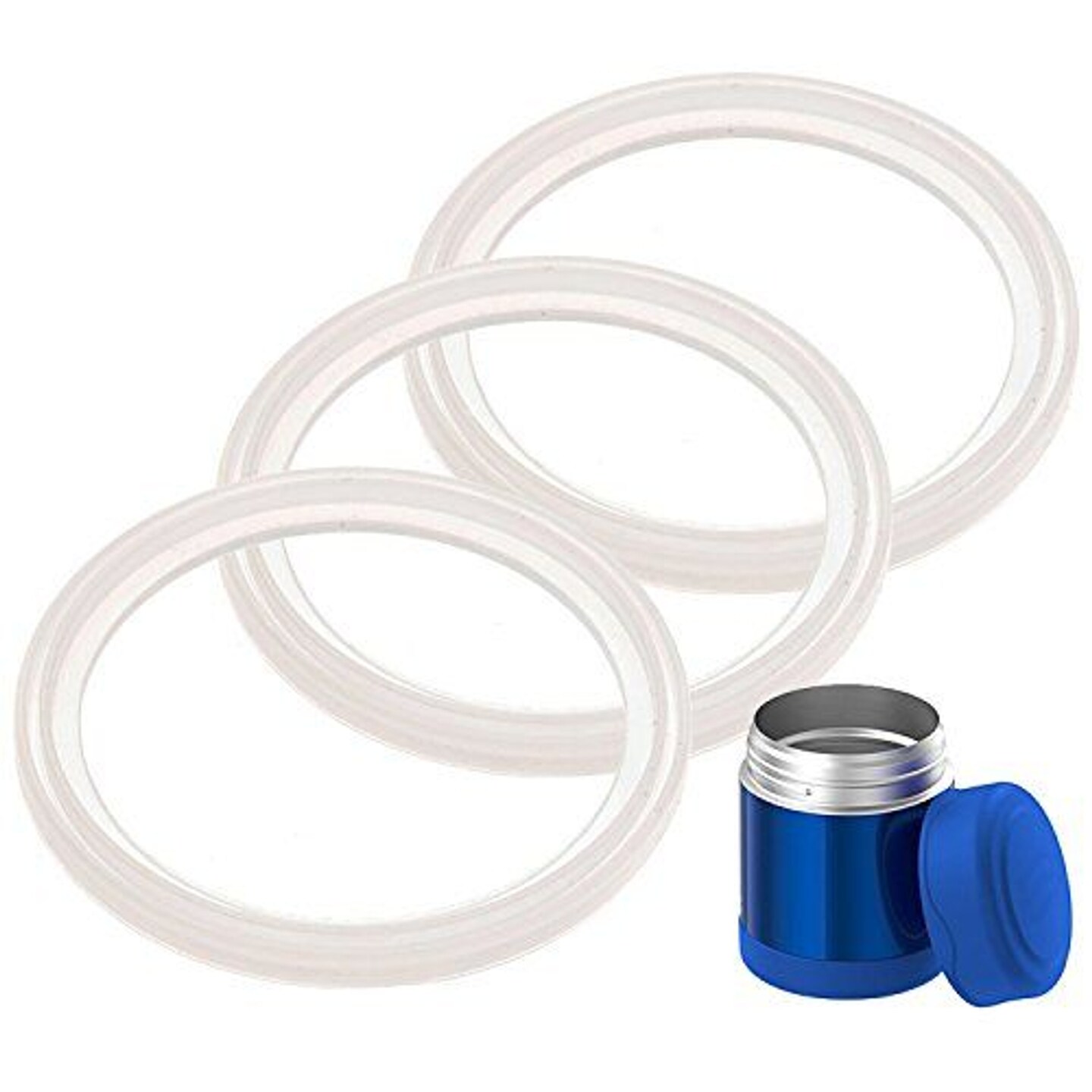 IMPRESA 3-Pack of Thermos (TM) Food Jar 10 Ounce FUNtainer (TM) -Compatible Gaskets/O-Rings/Seals Products - BPA-/Phthalate-/Latex-Free - Replacement for 10 Ounce Container