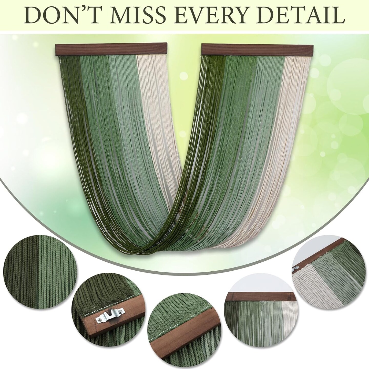 Macrame Wall Hanging Large Green Boho Tapestry Decor Woven Tassel Yarn Wall Art Modern Home Decor for Bedroom Living Room