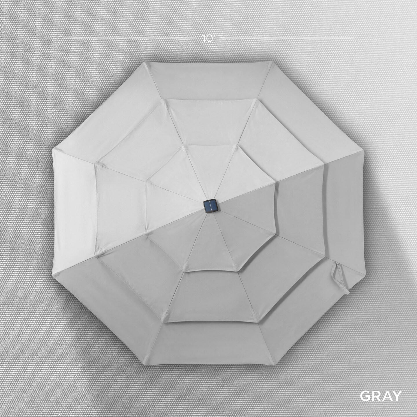 Best Choice Products 10ft 3-Tier Solar Patio Umbrella w/ 24 LED Lights, Tilt Adjustment, Easy Crank