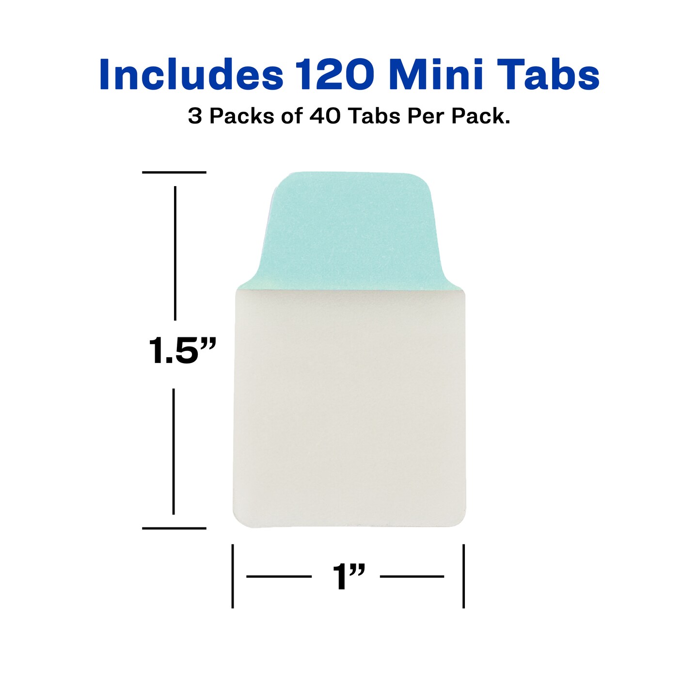 Avery Ultra Tabs, Mini Tabs, 1" x 1.5", 2-Side Writable, Assorted Pastel Colors, 40 Tabs Per Pack, 3-Pack, 120 Self Adhesive Tabs Total (34778)
