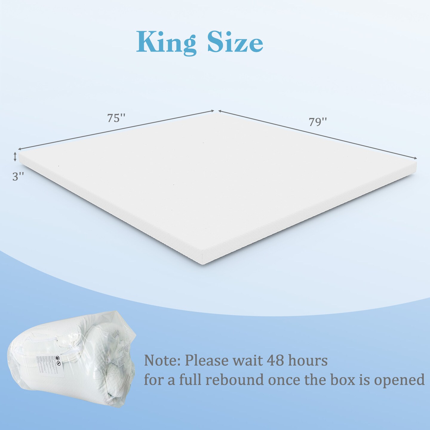 Gel Infused Memory Foam Mattress Topper Cooling Pressure Relief