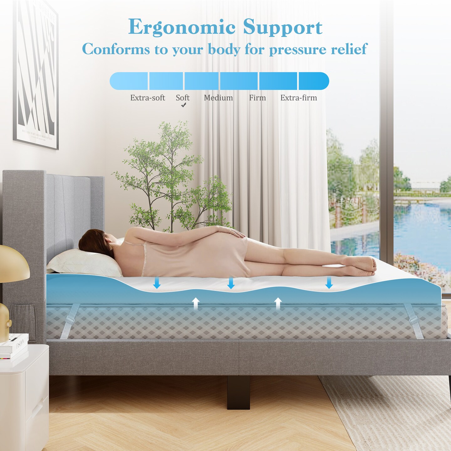 Gel Infused Memory Foam Mattress Topper Cooling Pressure Relief