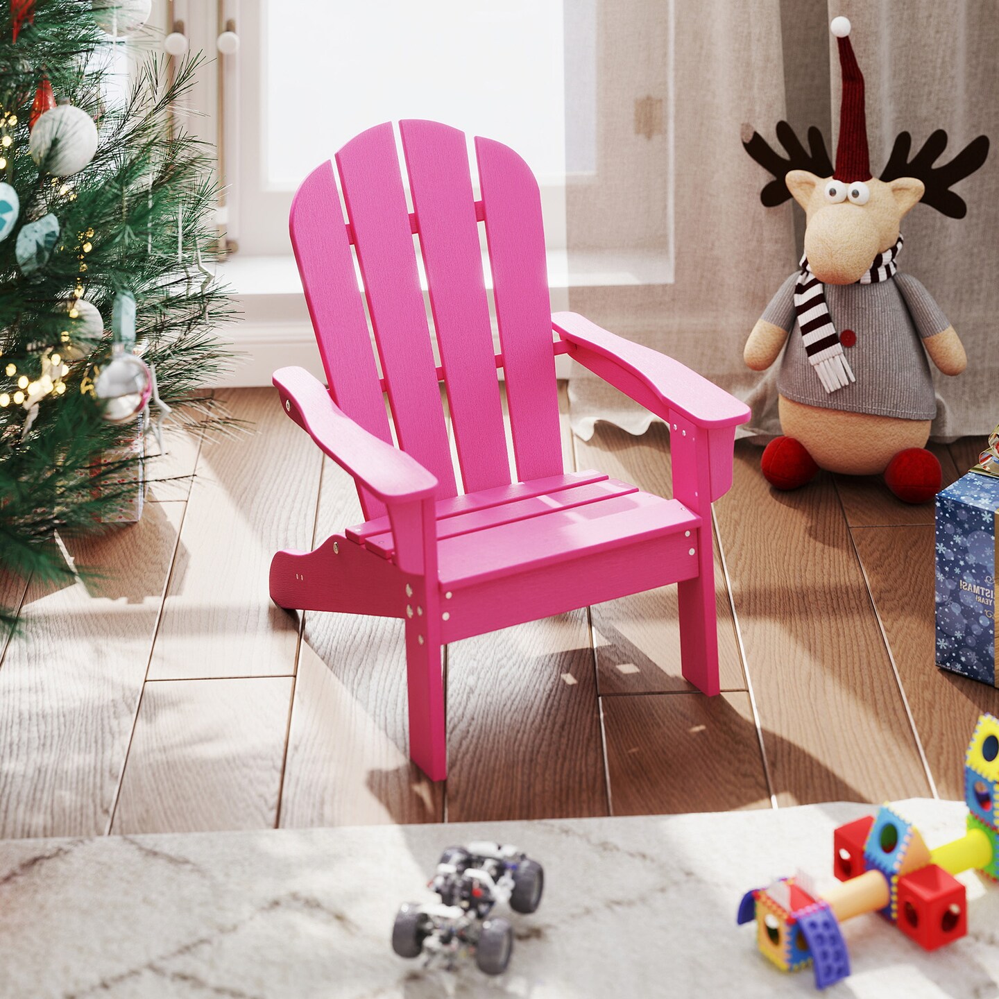 HDPE Kid's Adirondack Chair with High Backrest and Armrests Perfect Use for All Seasons