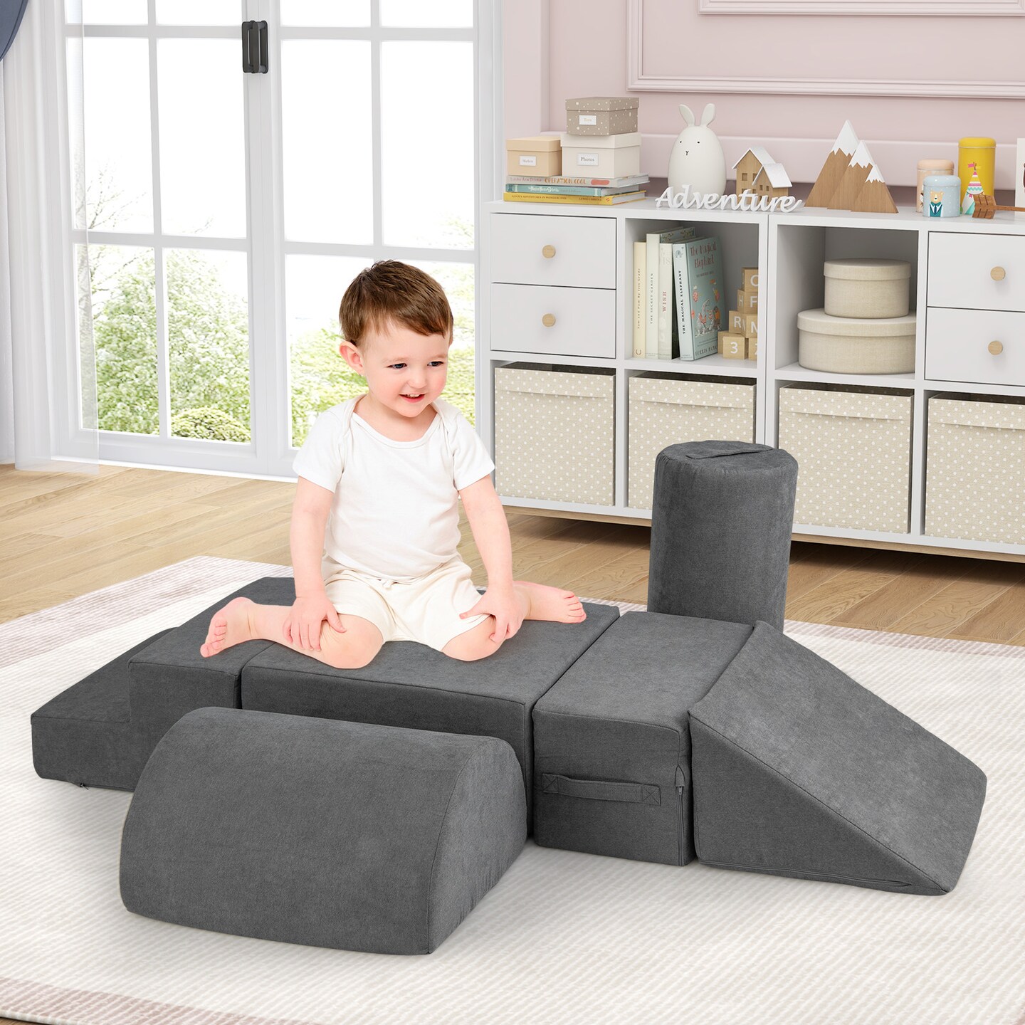 6-Piece Baby Climbing Blocks Play Set with High-Density Foam Ideal Educational Gift for Kids