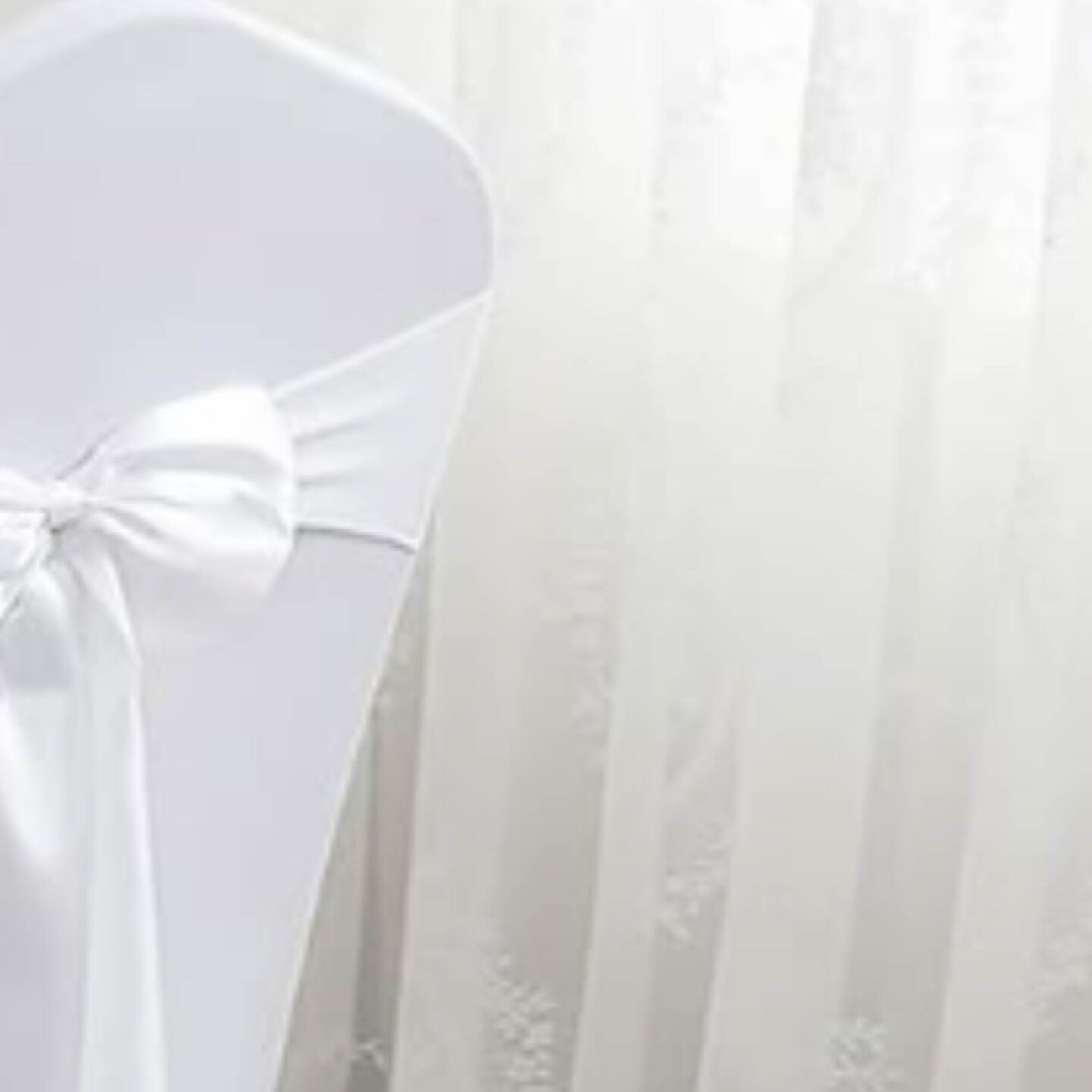 10 Pieces White Polyester Chair Sashes 8"x108" with Serged Edges for Events