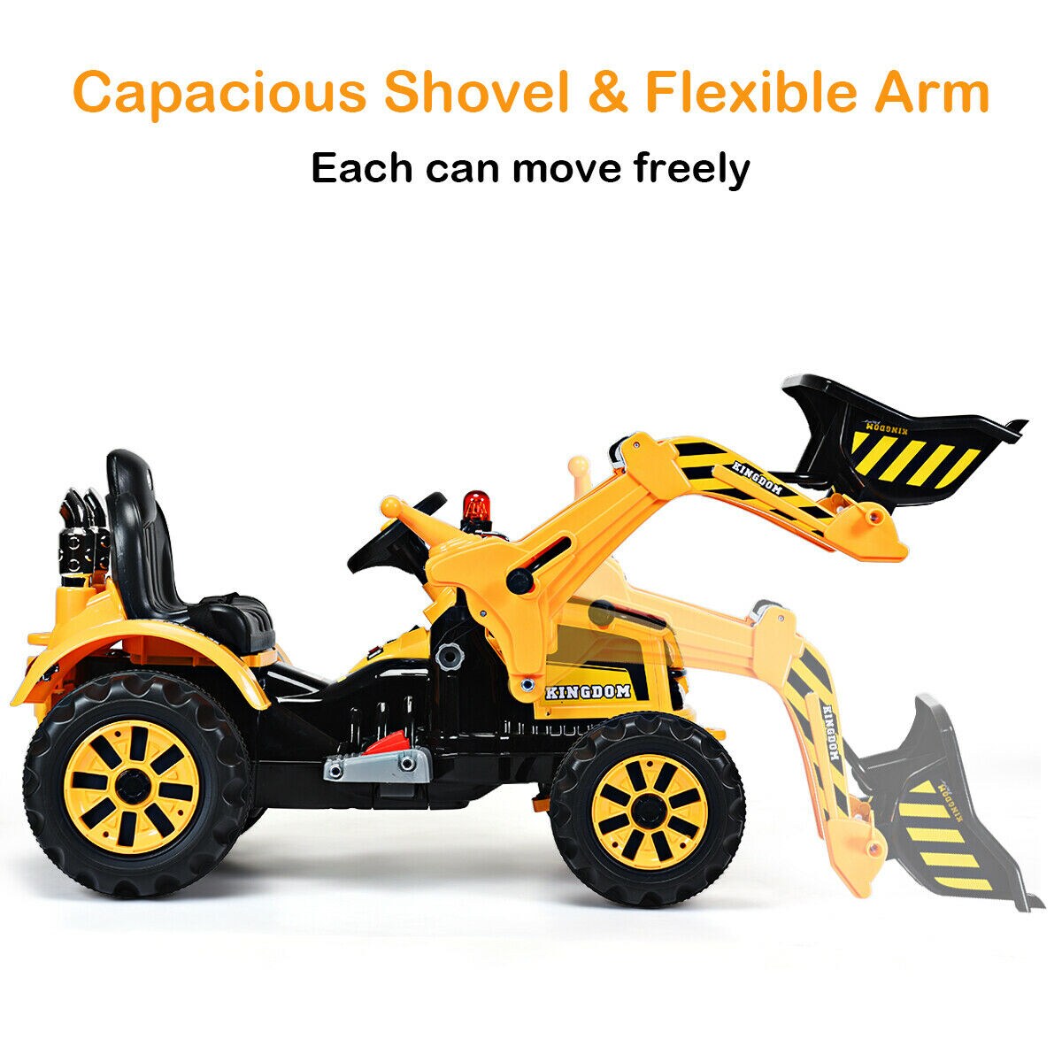 Costway Kids Ride On Excavator Truck 12V Battery Powered Front Loader Digger