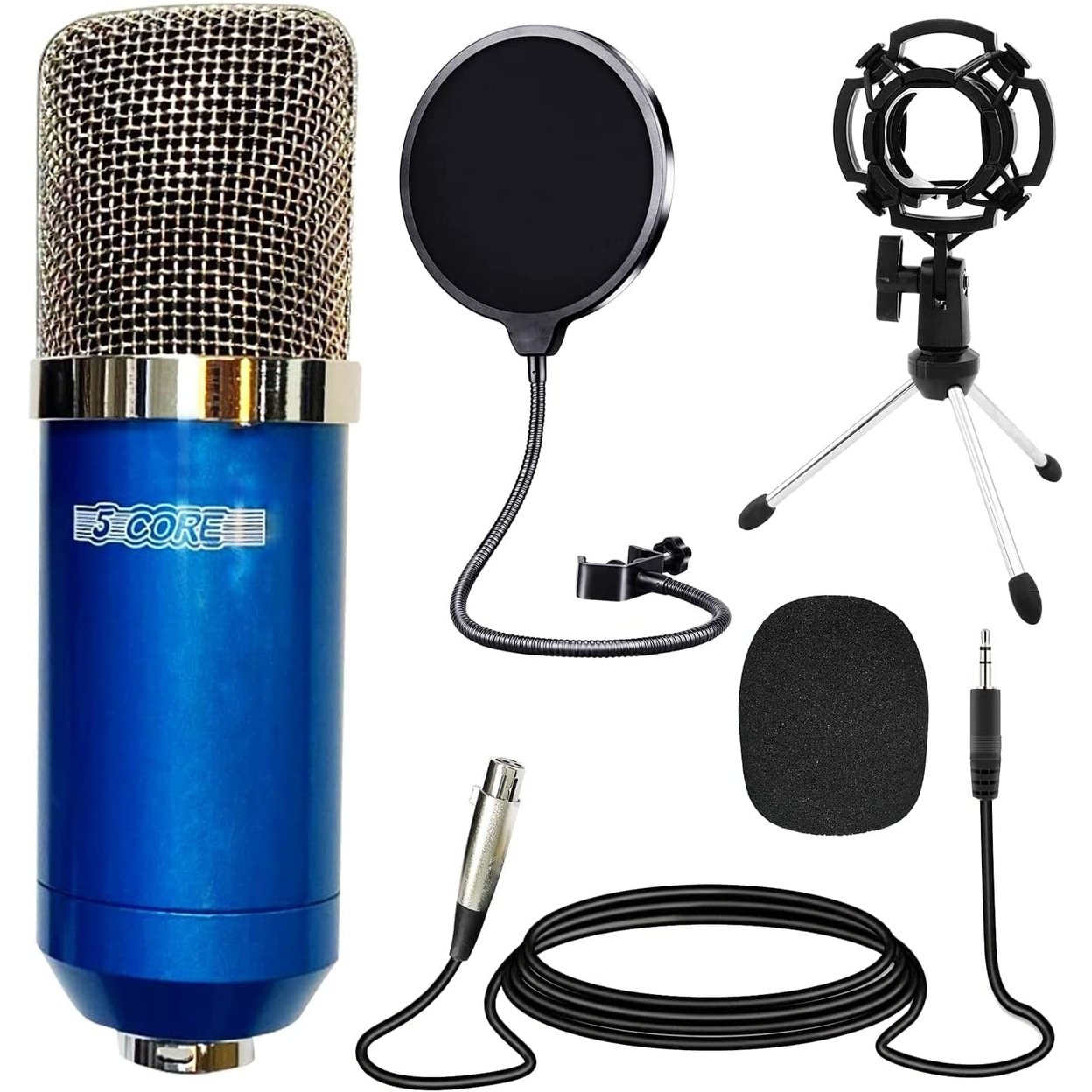 5Core Recording Microphone Podcast Bundle Professional Condenser