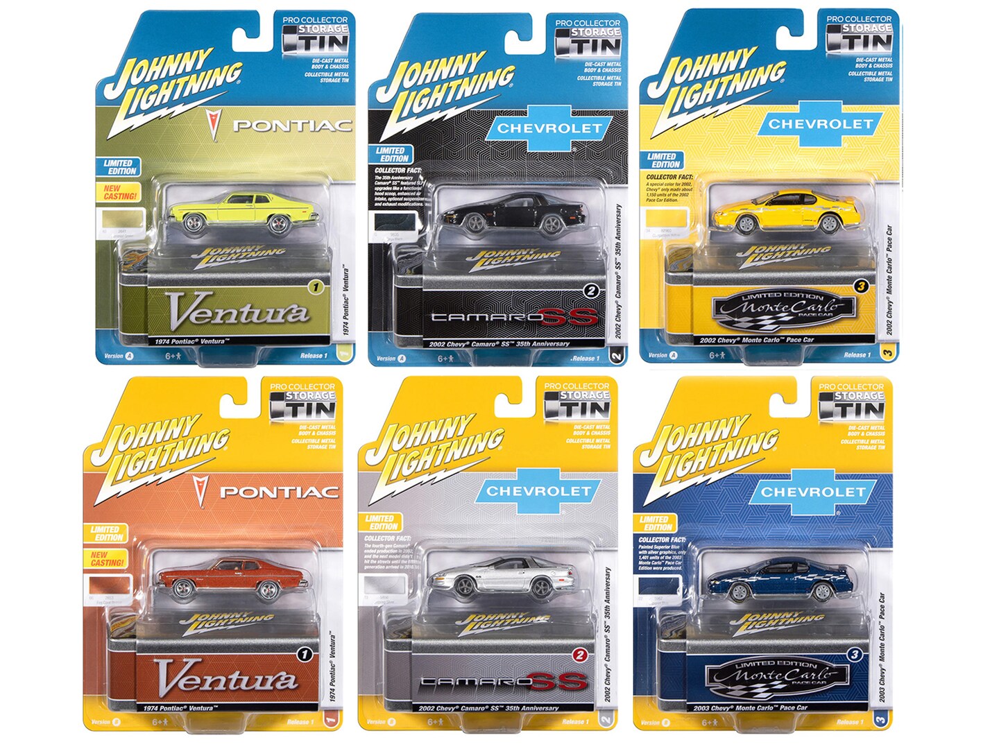 Johnny Lightning Collector's Tin 2026 Set of 6 Cars Release 1