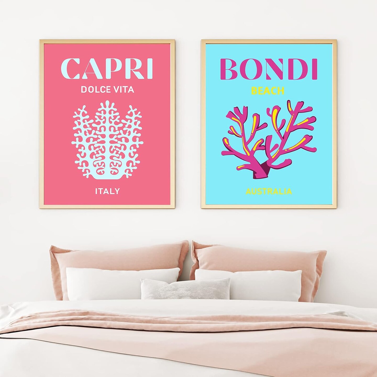 9Pcs Preppy Travel Wall Art Prints Colorful Abstract Aesthetic Preppy Room Decor Minimalist Art Poster Decor for Teen Girls Bedroom Pink College Dorm Room Posters(UNFRAMED 10x12in)