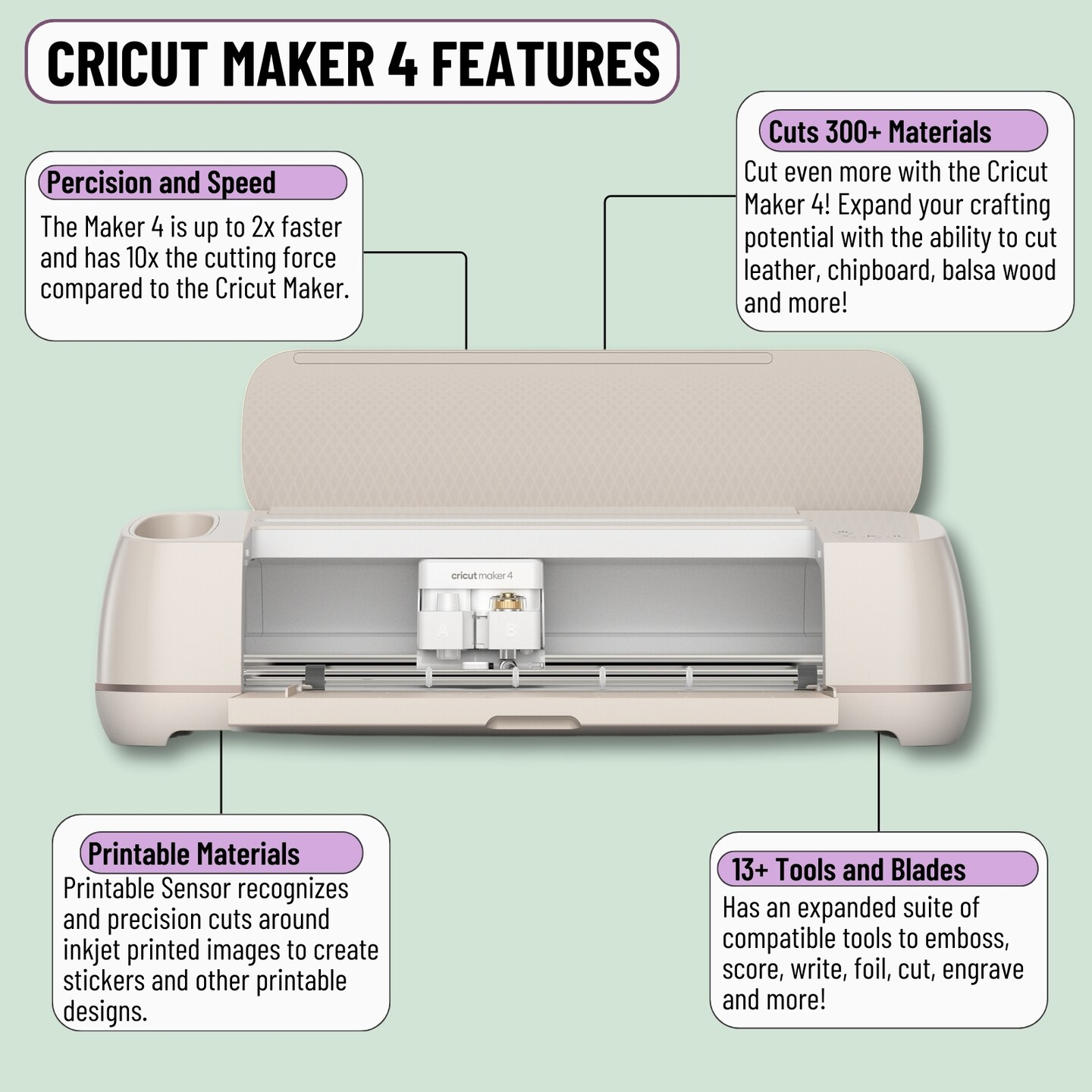 Cricut Maker 4 Cutting Machine with Rainbow Smart Vinyl Bundle