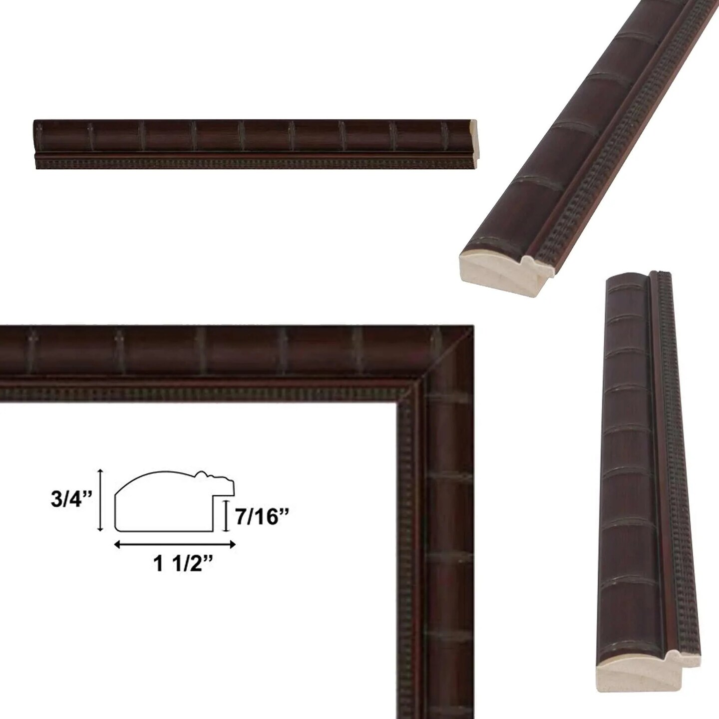 Boho Dark Brown Bamboo Picture Frame 27x40 frame