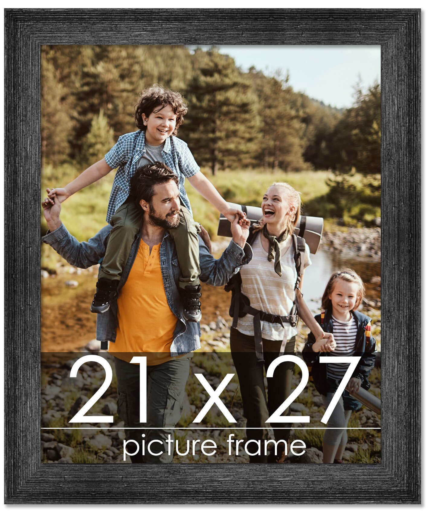 21x27 Wide Barnwood Picture Frame with UV-Resistant Acrylic & Acid Free Backing, Available in 6 Paint Finishes - Grey, Brown, White, and Black