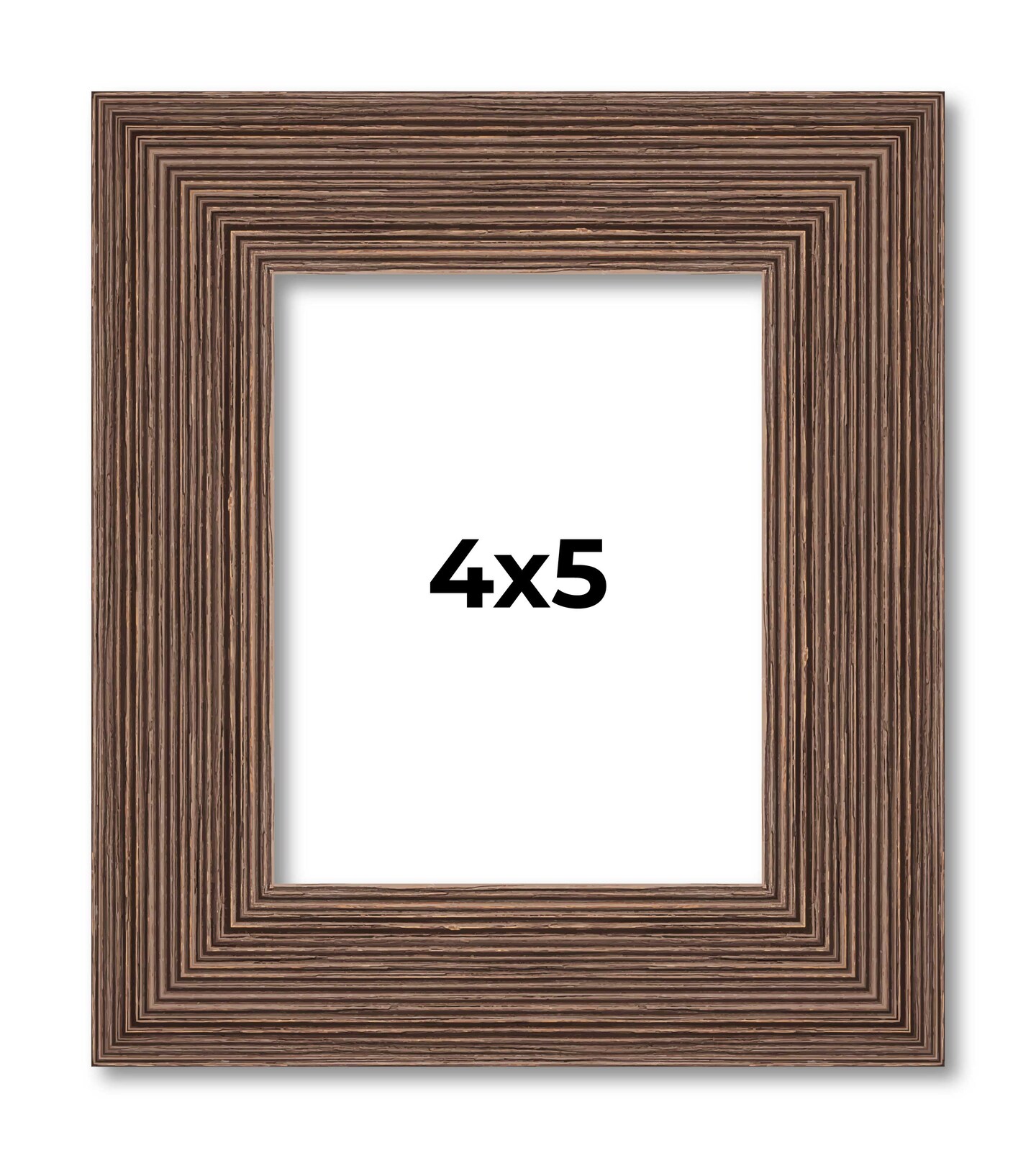 4x5 Wide Barnwood Picture Frame with UV-Resistant Acrylic & Acid Free Backing, Available in 6 Paint Finishes - Grey, Brown, White, and Black