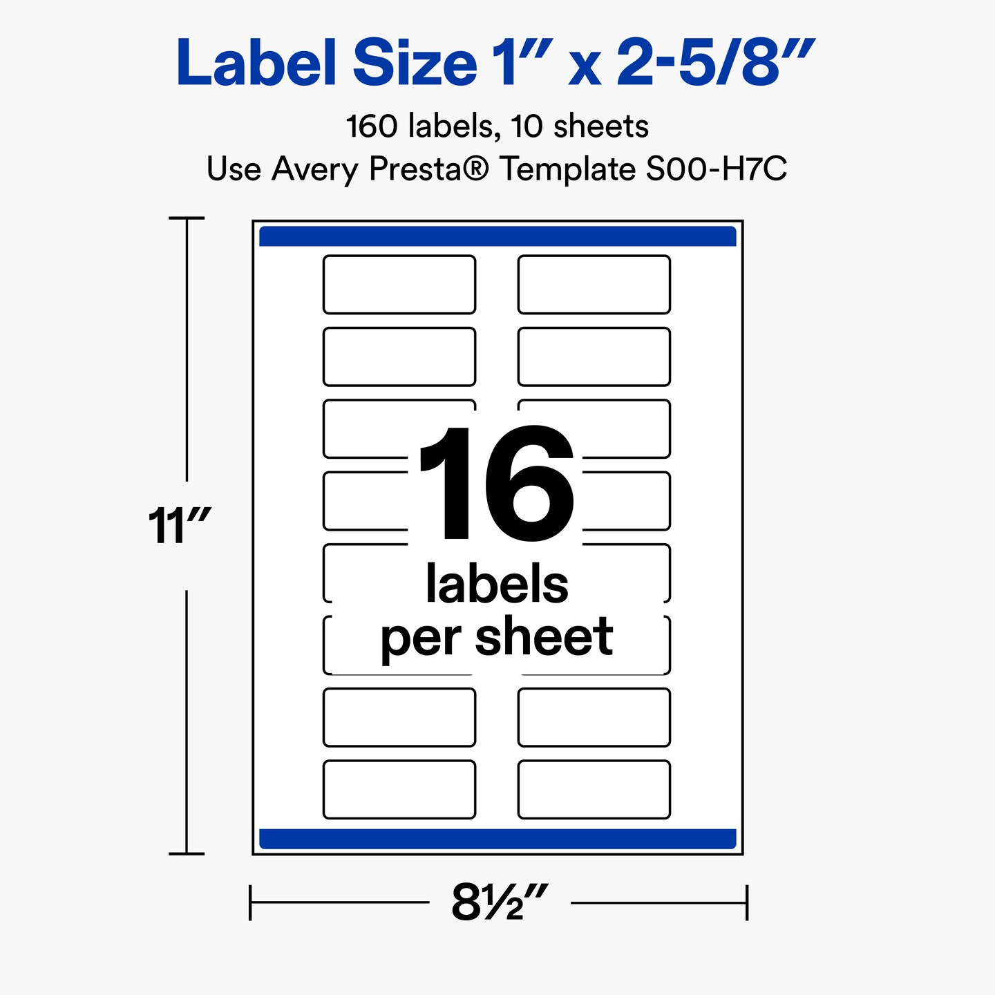 Avery® Printable Address Labels, 1" x 2-5/8", Matte White, Sure Feed® Technology, Pre-printed Gold Graduation Cap Design Great for Grad Parties, Laser & Inkjet Compatible, 160 Total