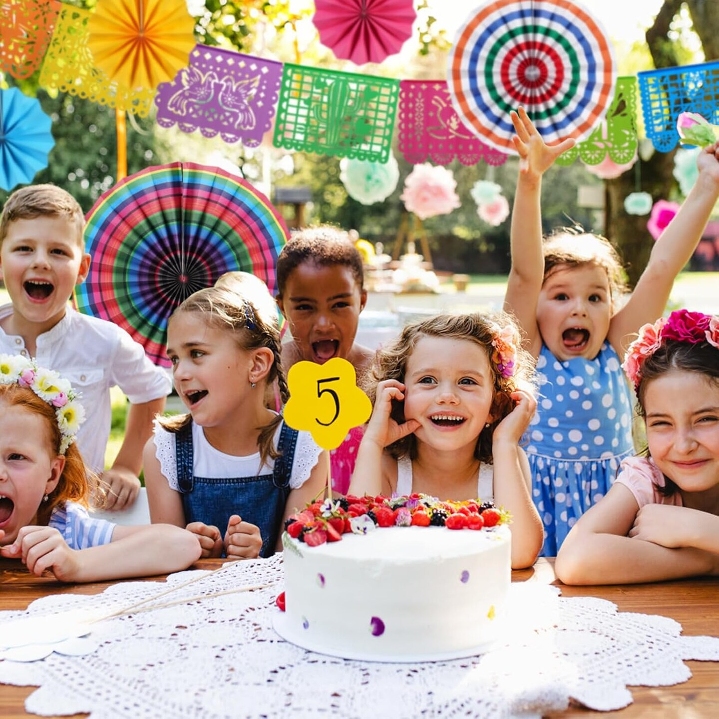 11Pcs Cinco de Mayo Decorations,Mexican Party Decorations, 90 Feet Papel Pacido,Fiesta Party Decoration Mexican Party Banner with 6 Pcs Fiesta Paper Fan,Papel Picado Banner for Mexican Carnivals Birthday