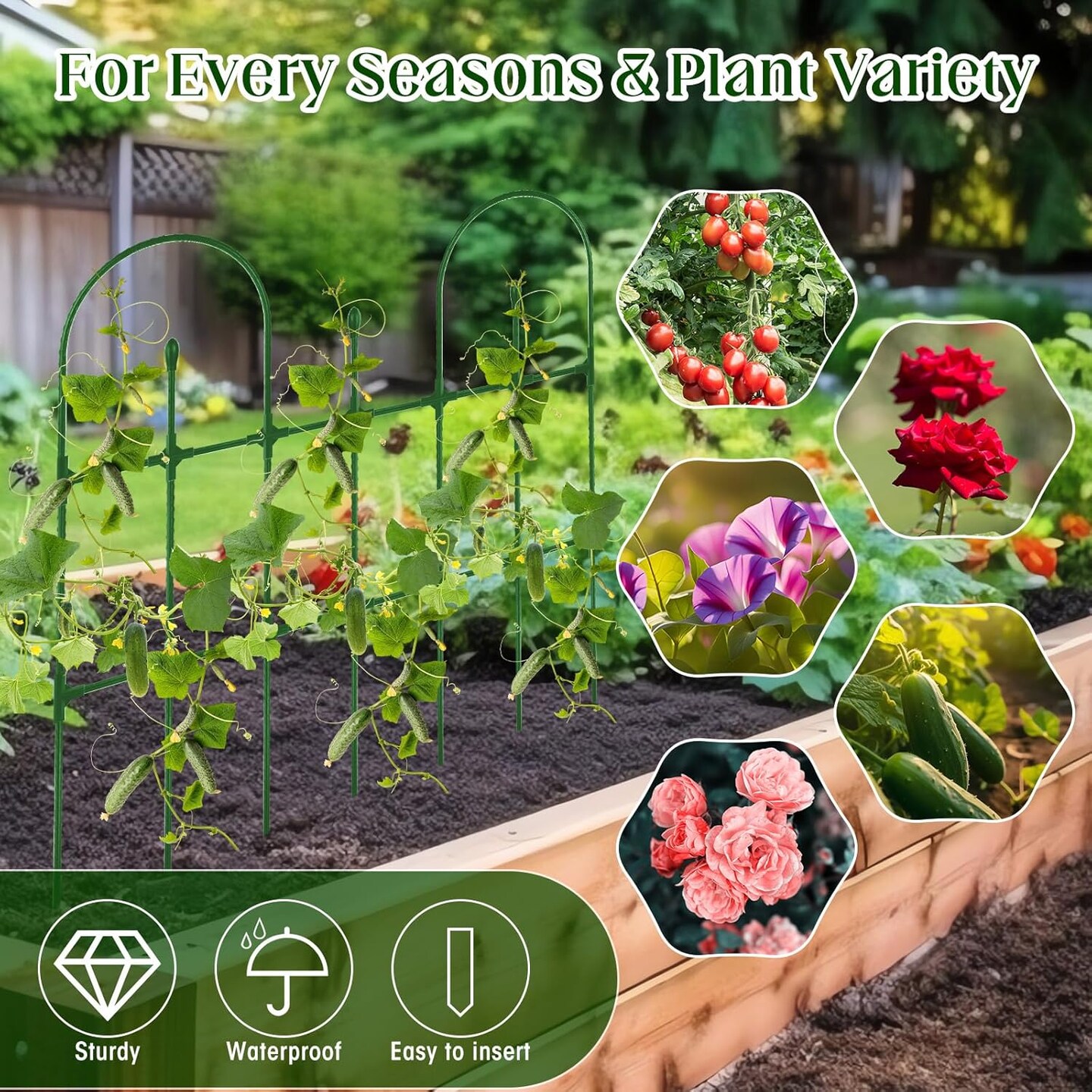 2 Pack Garden Trellis for Climbing Plants Outdoor
