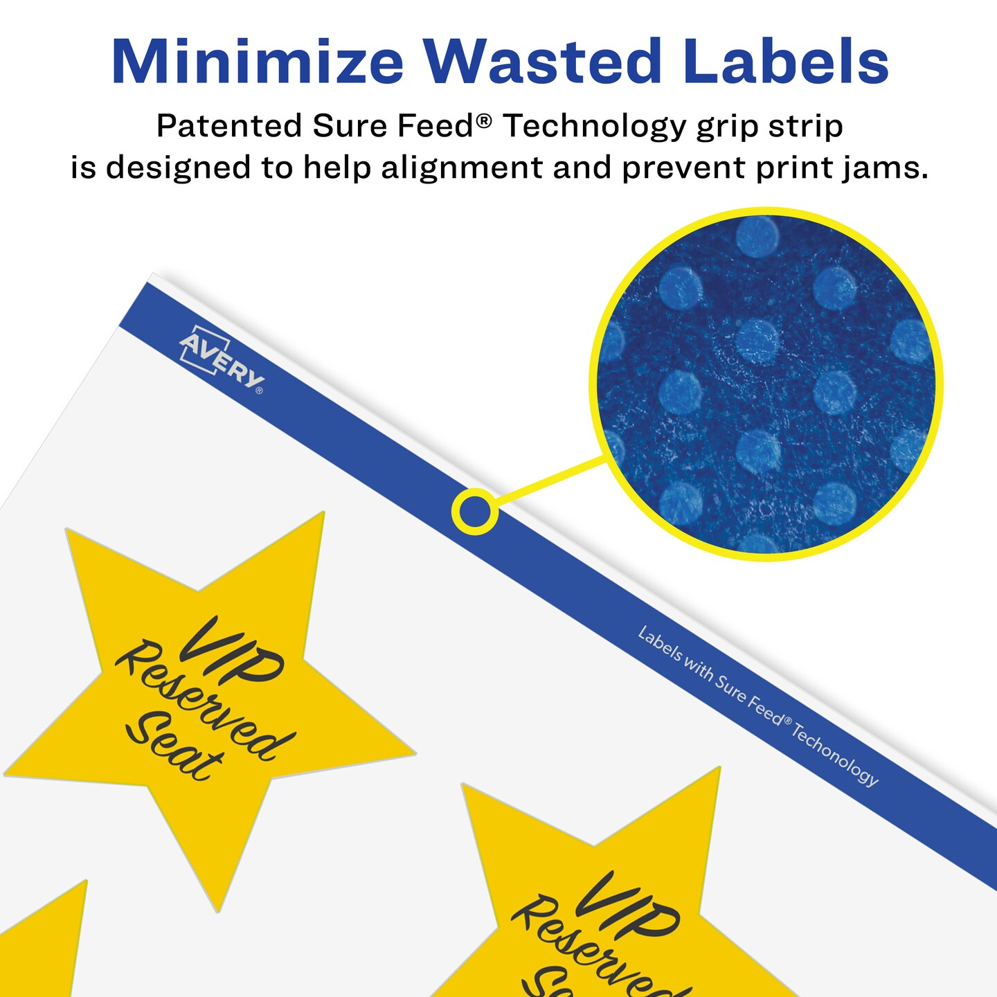 Avery Matte White Removable Star Labels with Sure Feed Technology, Print-to-the-Edge, .75" x .75"