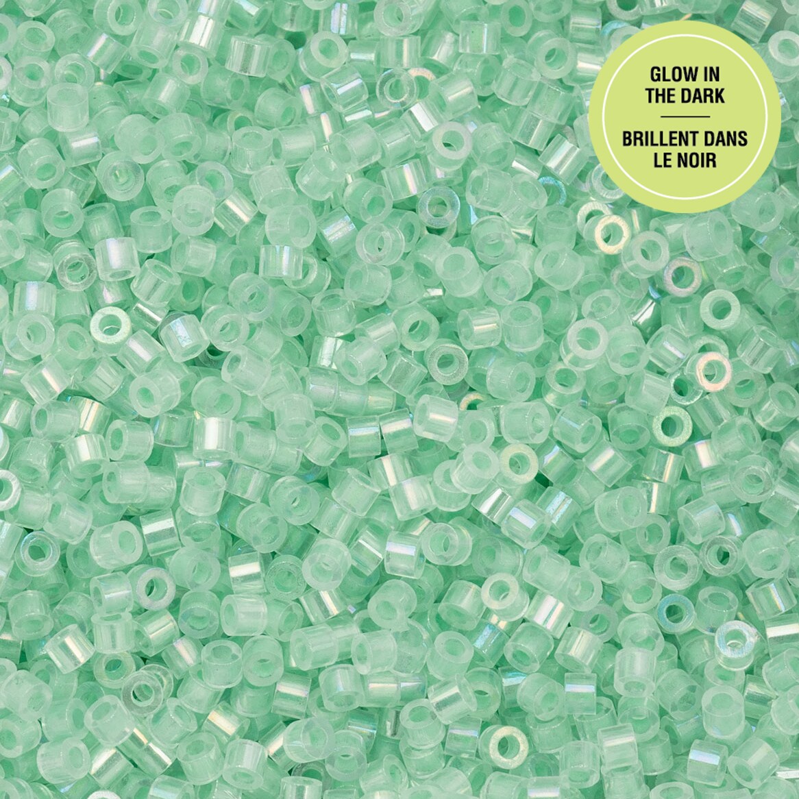 John Bead Glow in Dark Cylin Beads 11/0 Glass Cylindrical Seed Beads, 25g