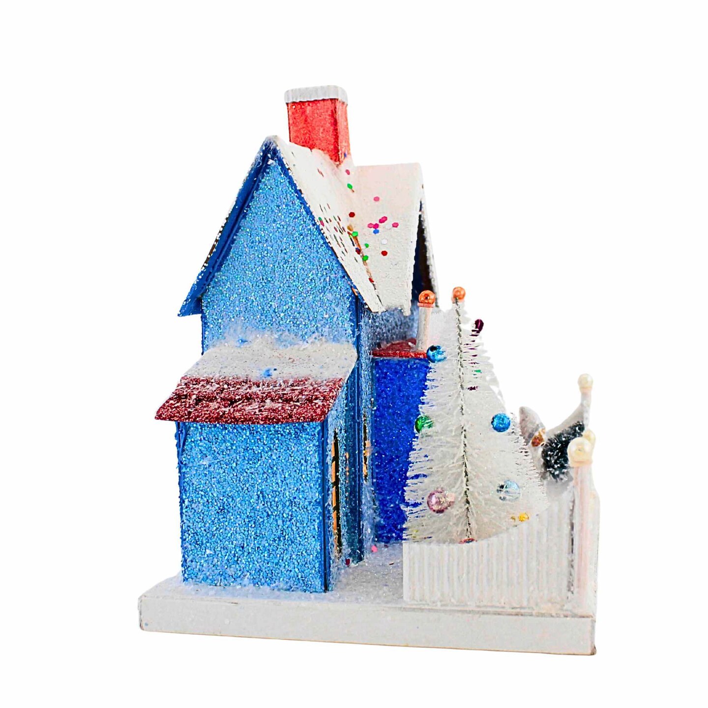 Cody Foster 9.75 In Confetti Cottage Christmas Putz House , Christmas Decor Village House Putz