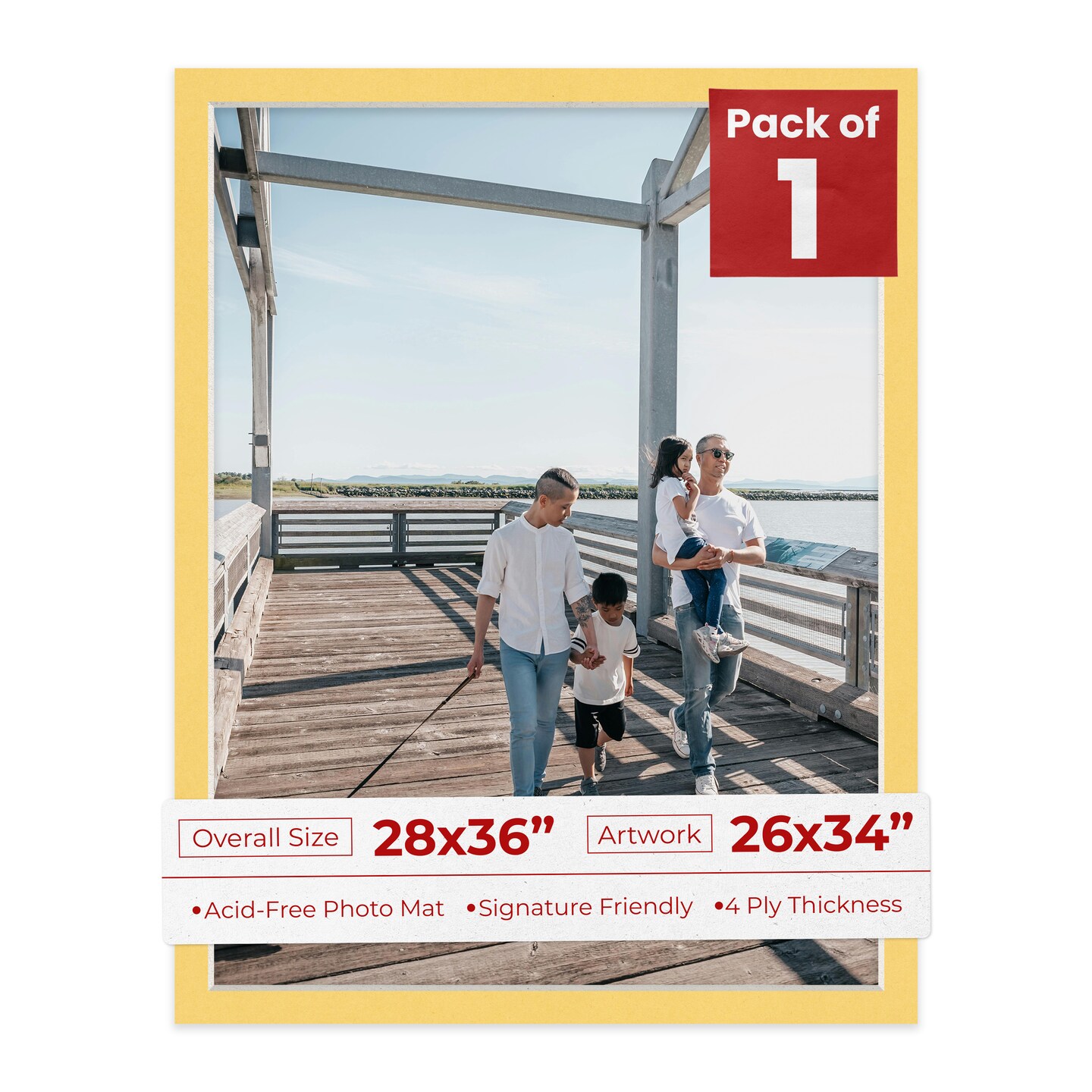 Light Orange Mat Board for 28x36 Frames - Fits 26x34 Photos, Color ...