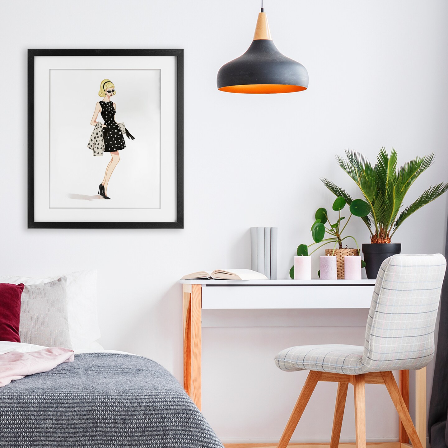 Stupell Industries Feminine Retro Fashion Framed Print Under Glass, design by Ziwei Li