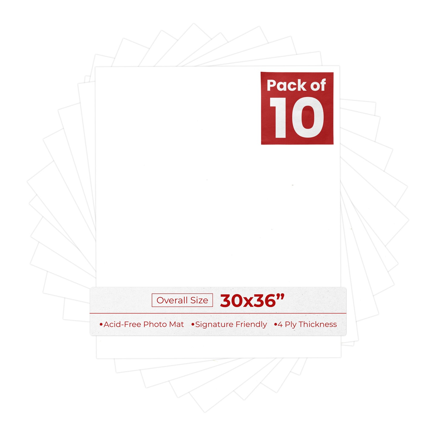 Textured White 30x36 Uncut Mat Board - Blank Sheets, No Opening