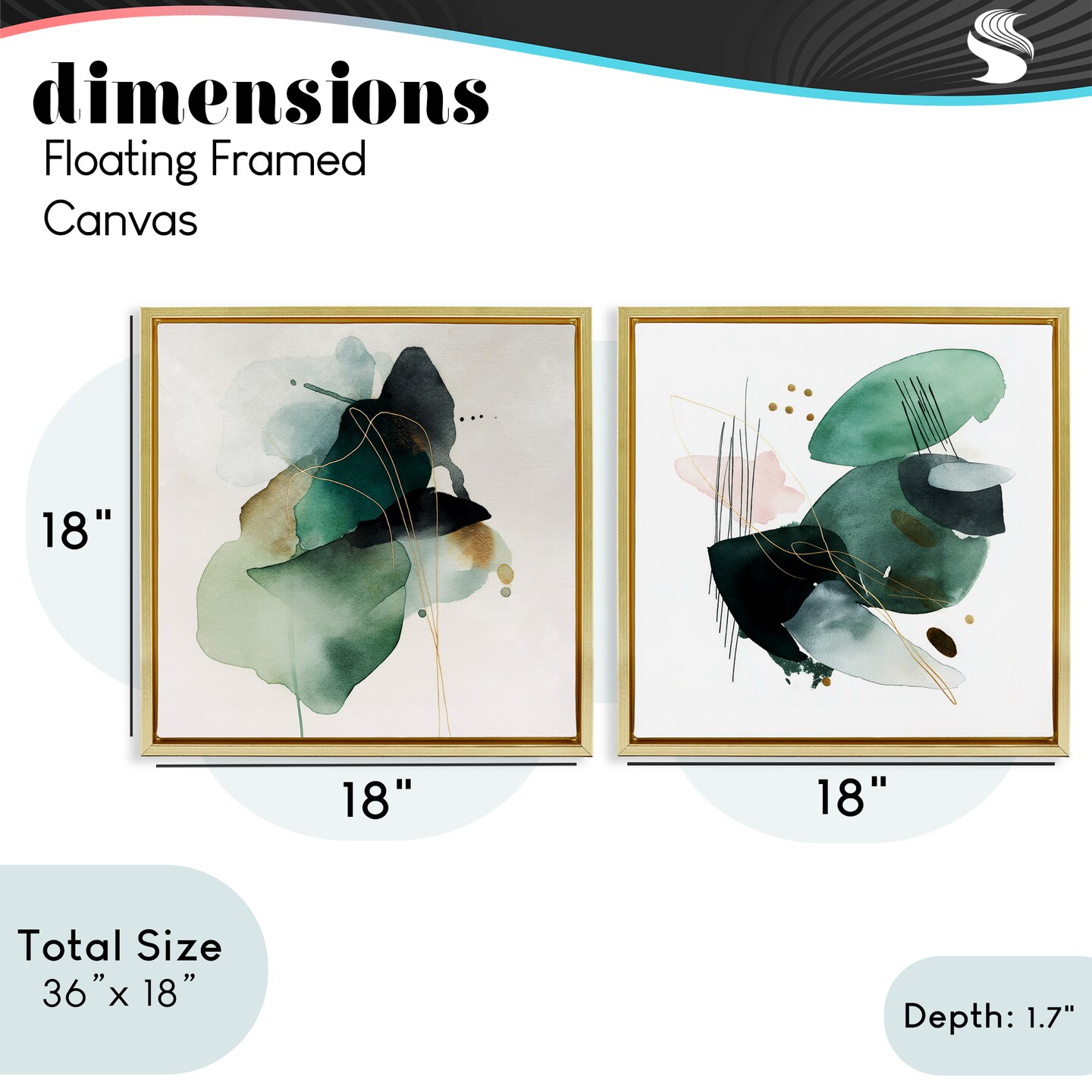 Stupell Industries Fluid Abstract Harmonies 2pc Floating Frame Set, design by Svetlana Aleynikova