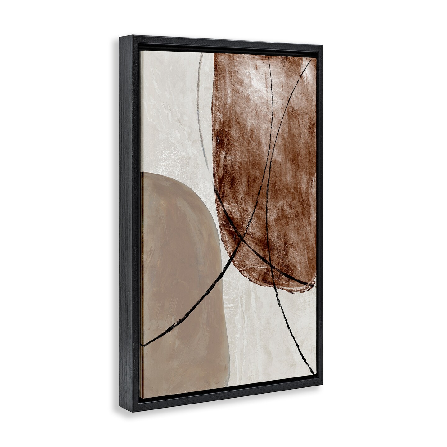 Stupell Industries Taupe & Brown Abstract Floating Frame, design by Merri Pattinian