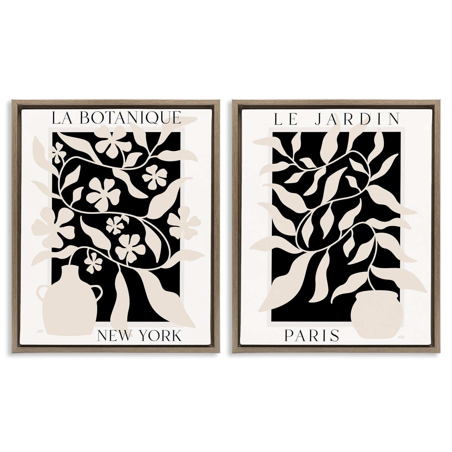 Stupell Industries New York & Paris Botanicals 2pc Floating Frame Set, design by Natalie Carpentieri