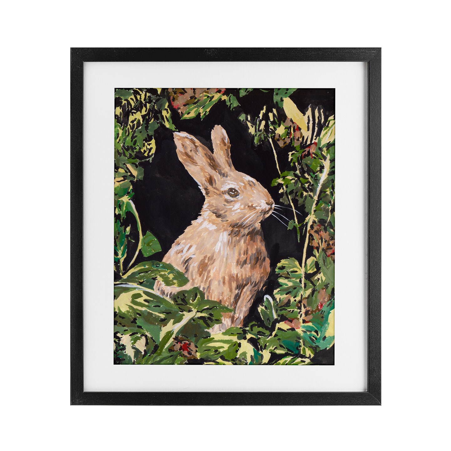 Stupell Industries Wreathed Botanicals Rabbit Framed Print Under Glass, design by Melissa Wang