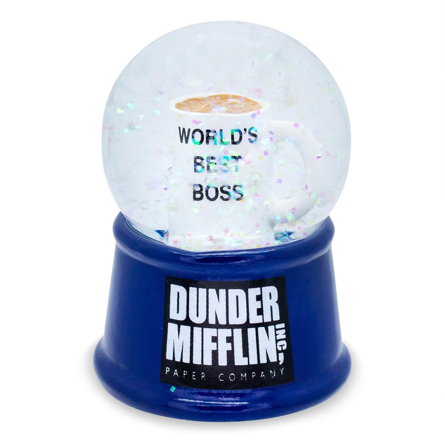 The Office &#x22;World&#x27;s Best Boss&#x22; Mug 3-Inch Mini Light-Up Snow Globe