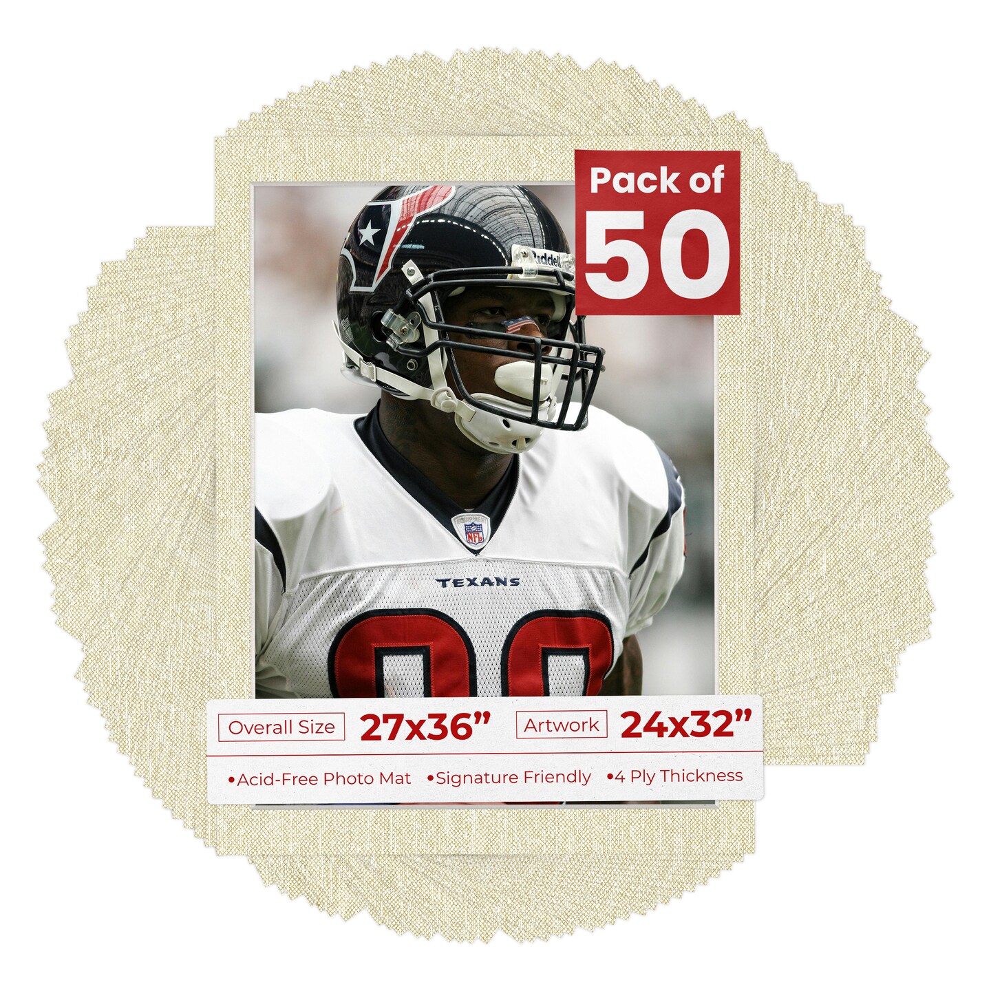 Off White Canvas Mat Board for 27x36 Frames - Fits 24x32 Photos