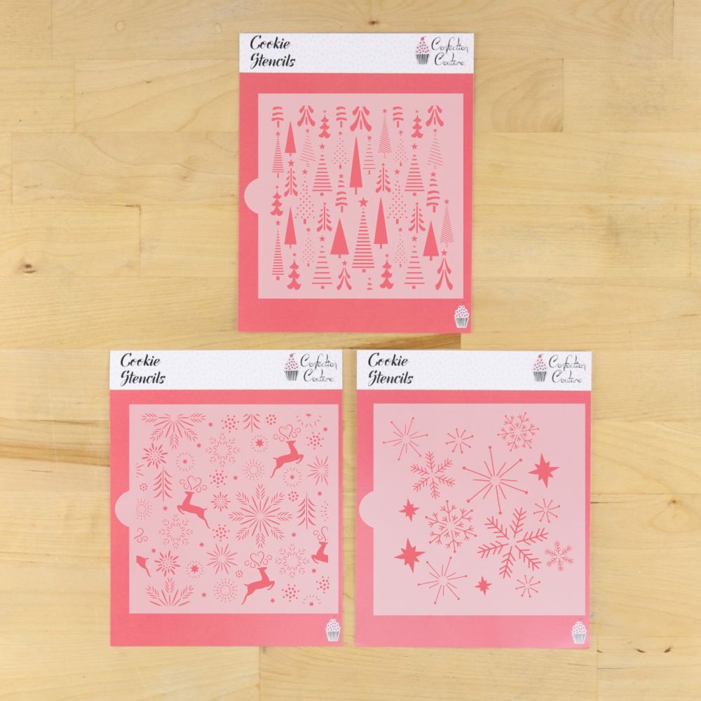 Christmas Backgrounds Cookie Stencil Value Bundle | Holiday Craft | Confection Couture |