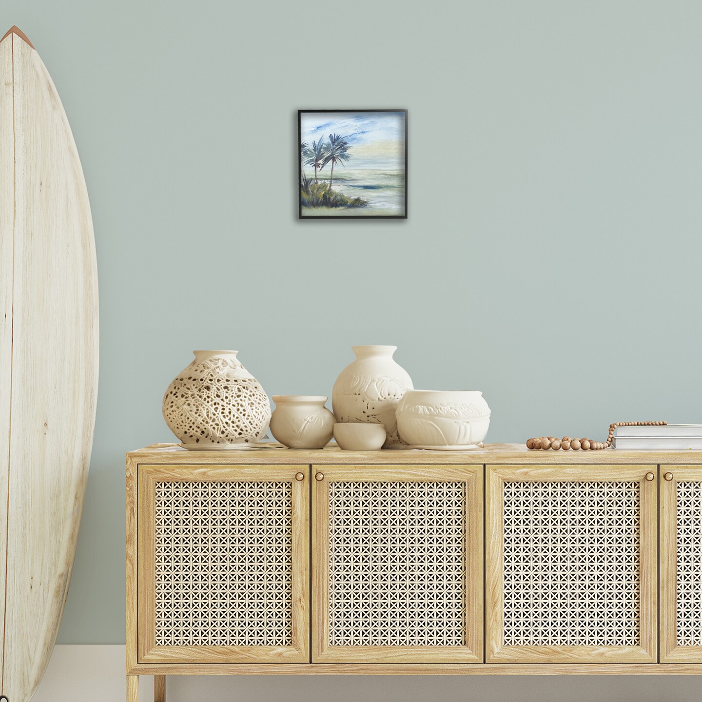 Stupell Industries Windy Palm Trees Framed Giclee Wall Art Design by Lera