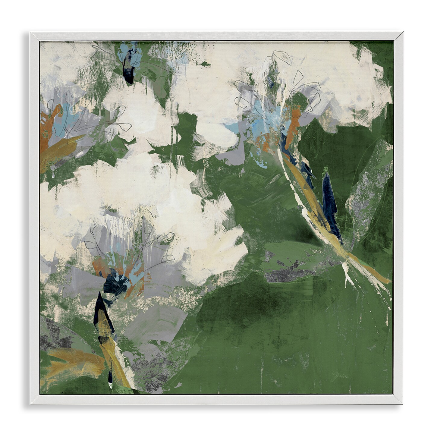 Stupell Industries Green &#x26; White Botanicals Framed Giclee Wall Art Design by Liz Jardine