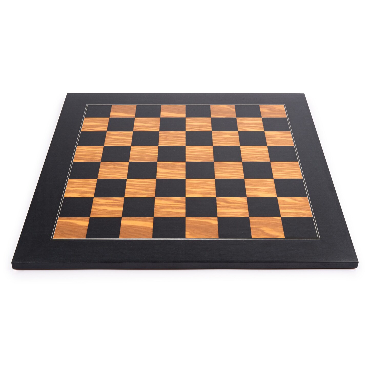 WE Games Deluxe Black and Olive Chessboard with Storage Box – Handmade in Spain, 20 in.